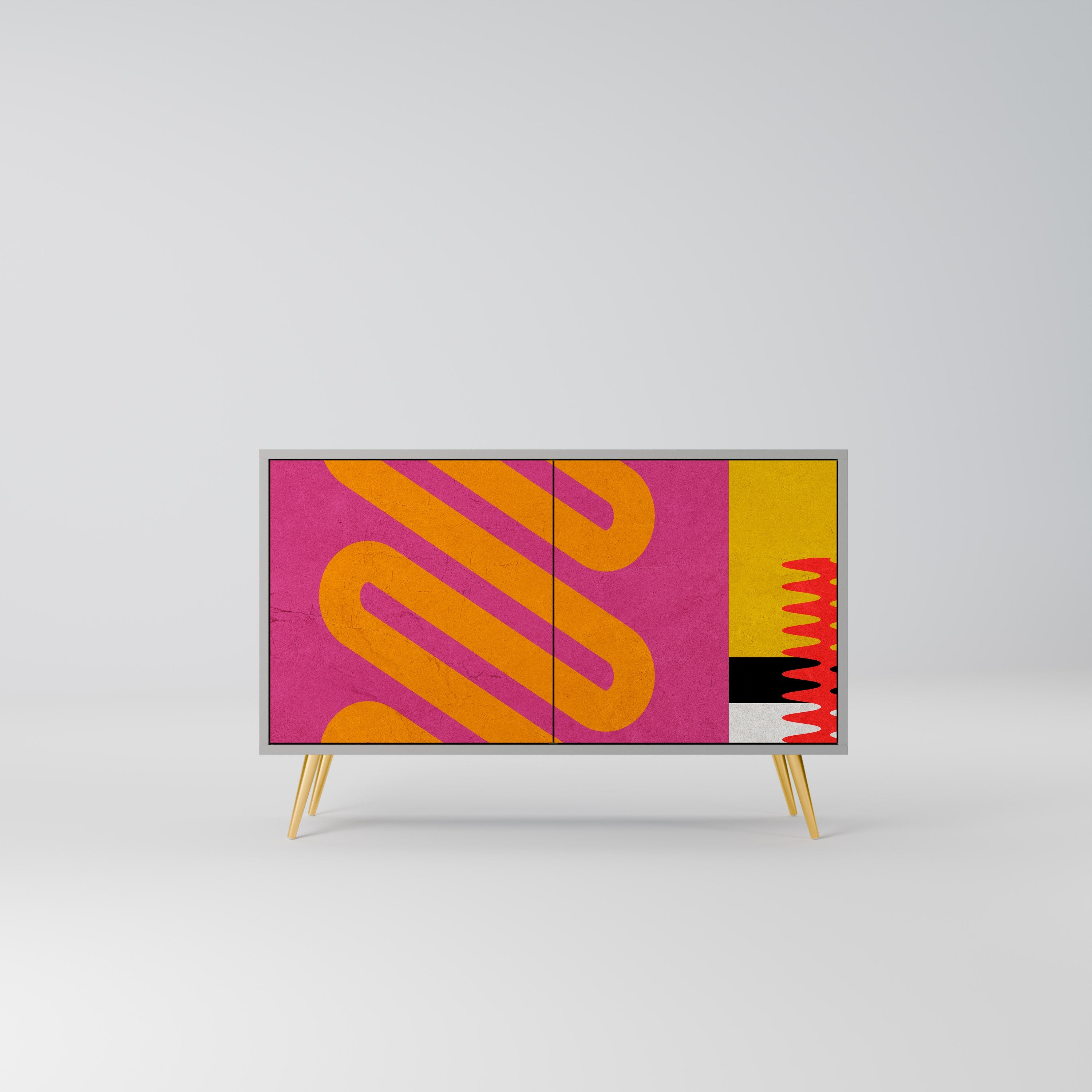 Buffet 2 portes VIVID ART finition grise