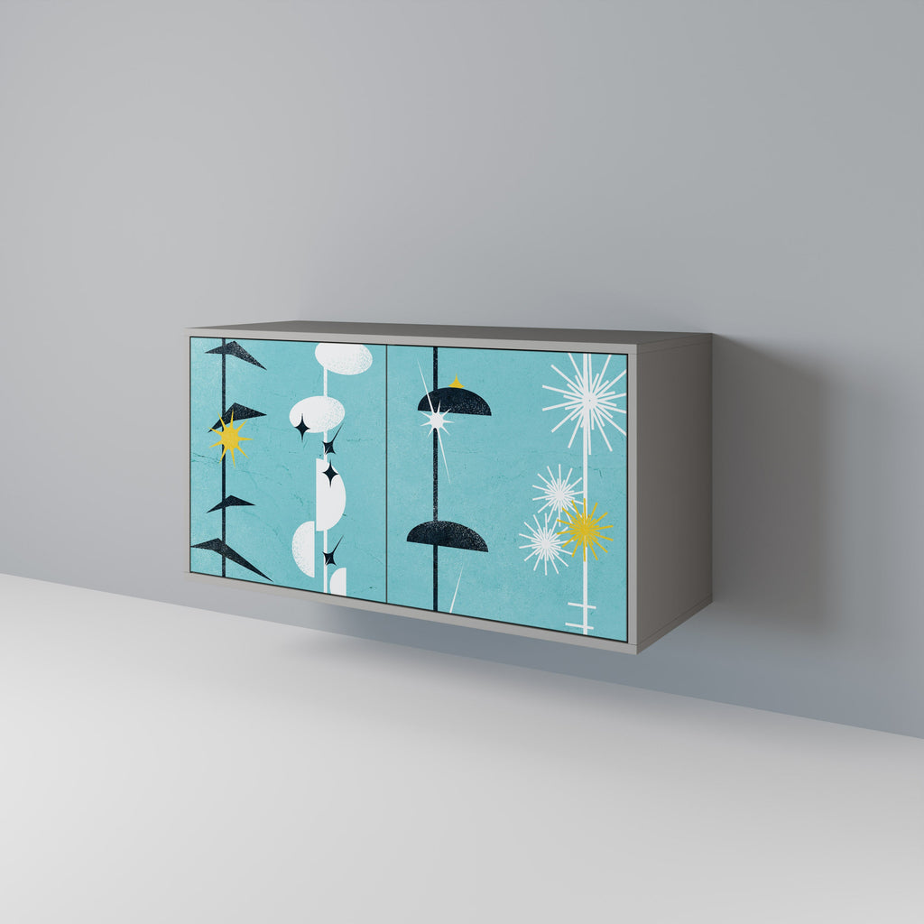 Buffet 2 portes PATHS TO HAPPINESS, finition grise