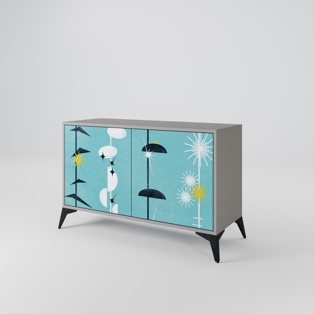 Buffet 2 portes PATHS TO HAPPINESS, finition grise