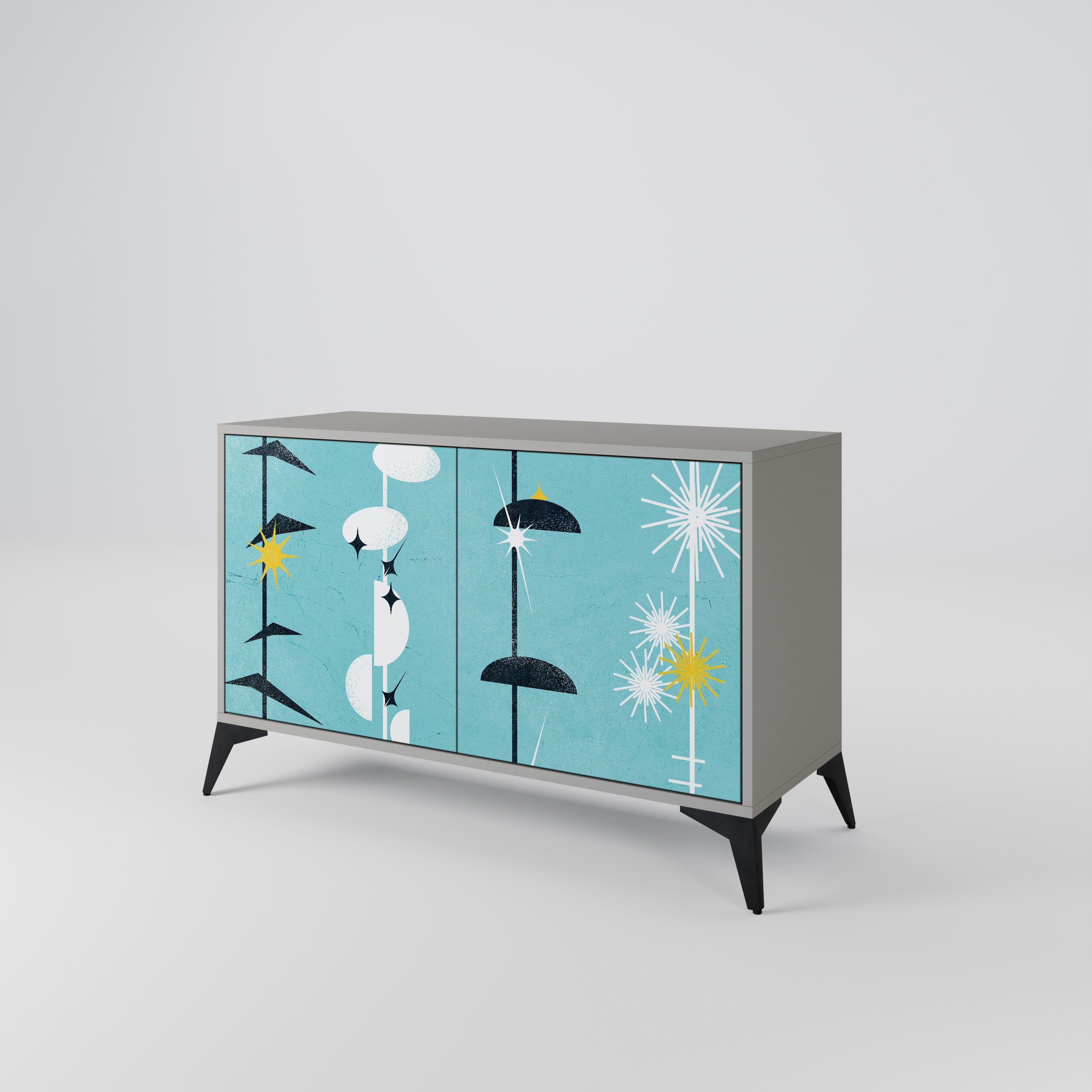 Buffet 2 portes PATHS TO HAPPINESS, finition grise