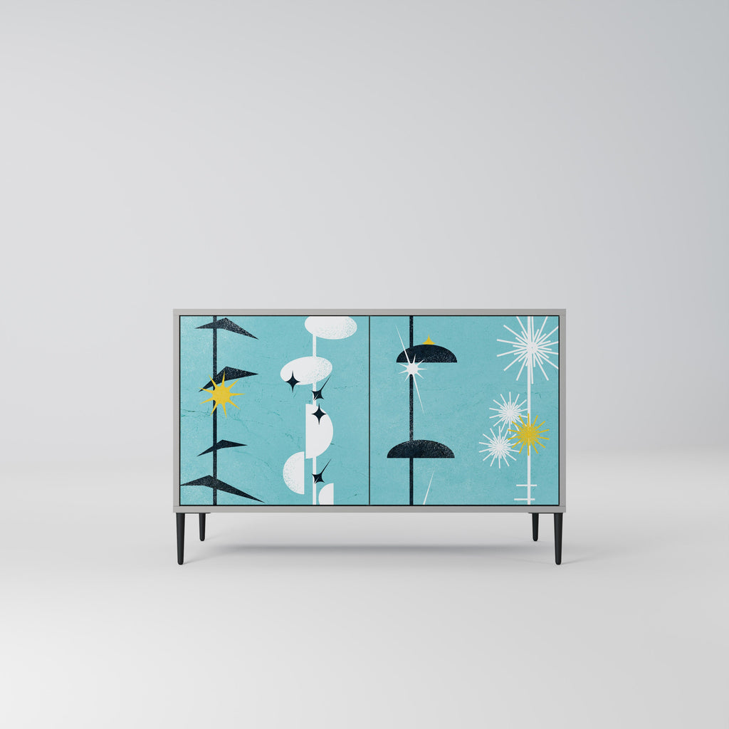 Buffet 2 portes PATHS TO HAPPINESS, finition grise