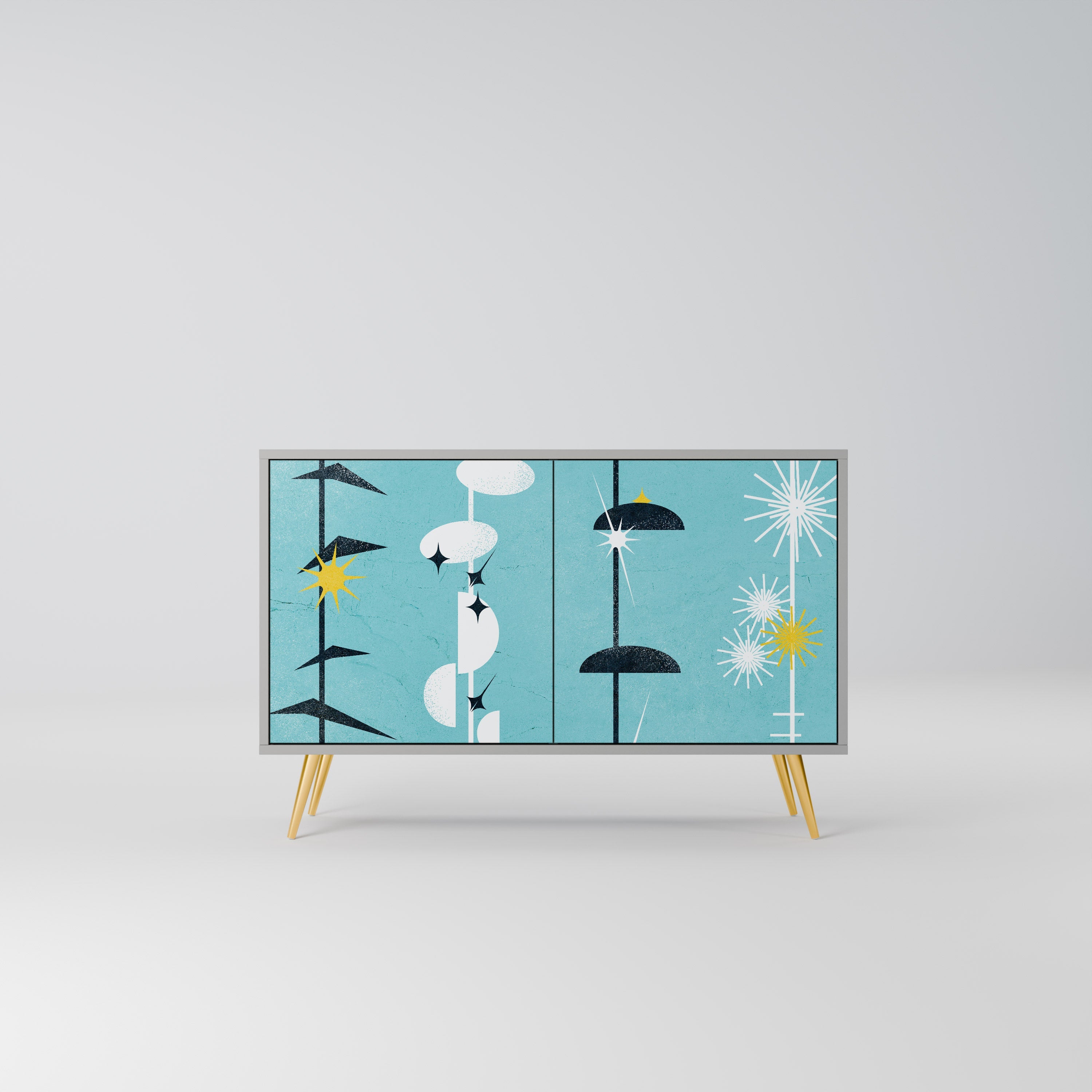 Buffet 2 portes PATHS TO HAPPINESS, finition grise