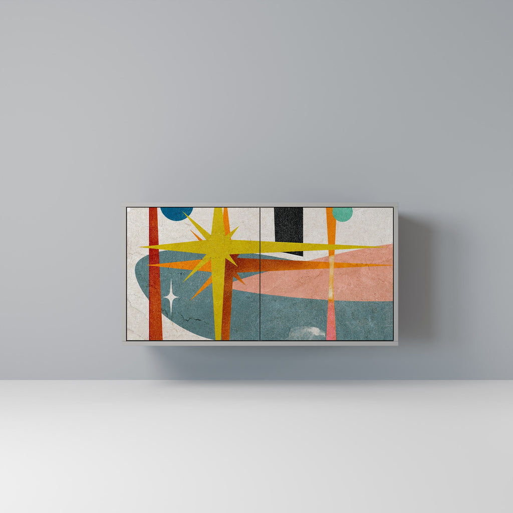 Buffet 2 portes INTERSTELLAR VIBES finition grise