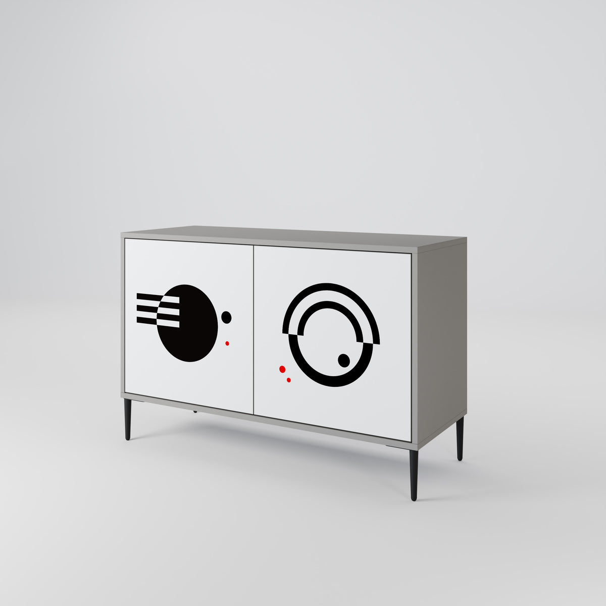 BLACK AND WHITE COMBINATION 2-Door Sideboard