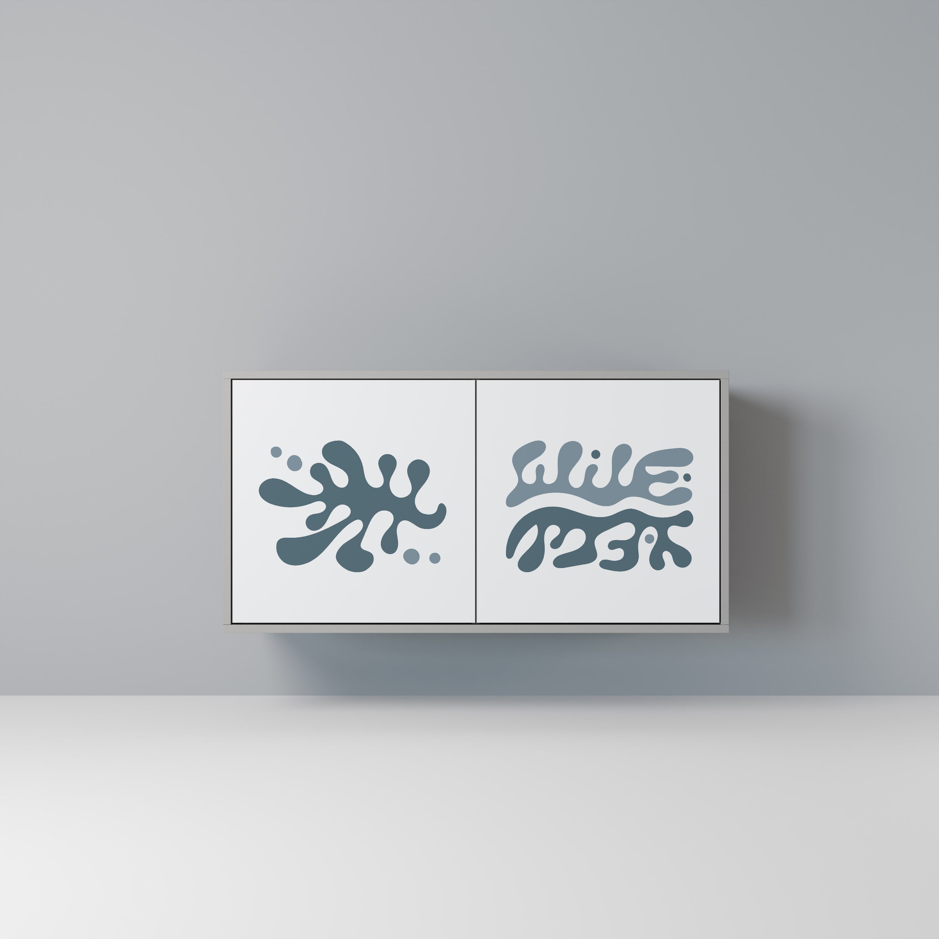 Buffet 2 portes WONDERLAND VEGETATION en finition grise