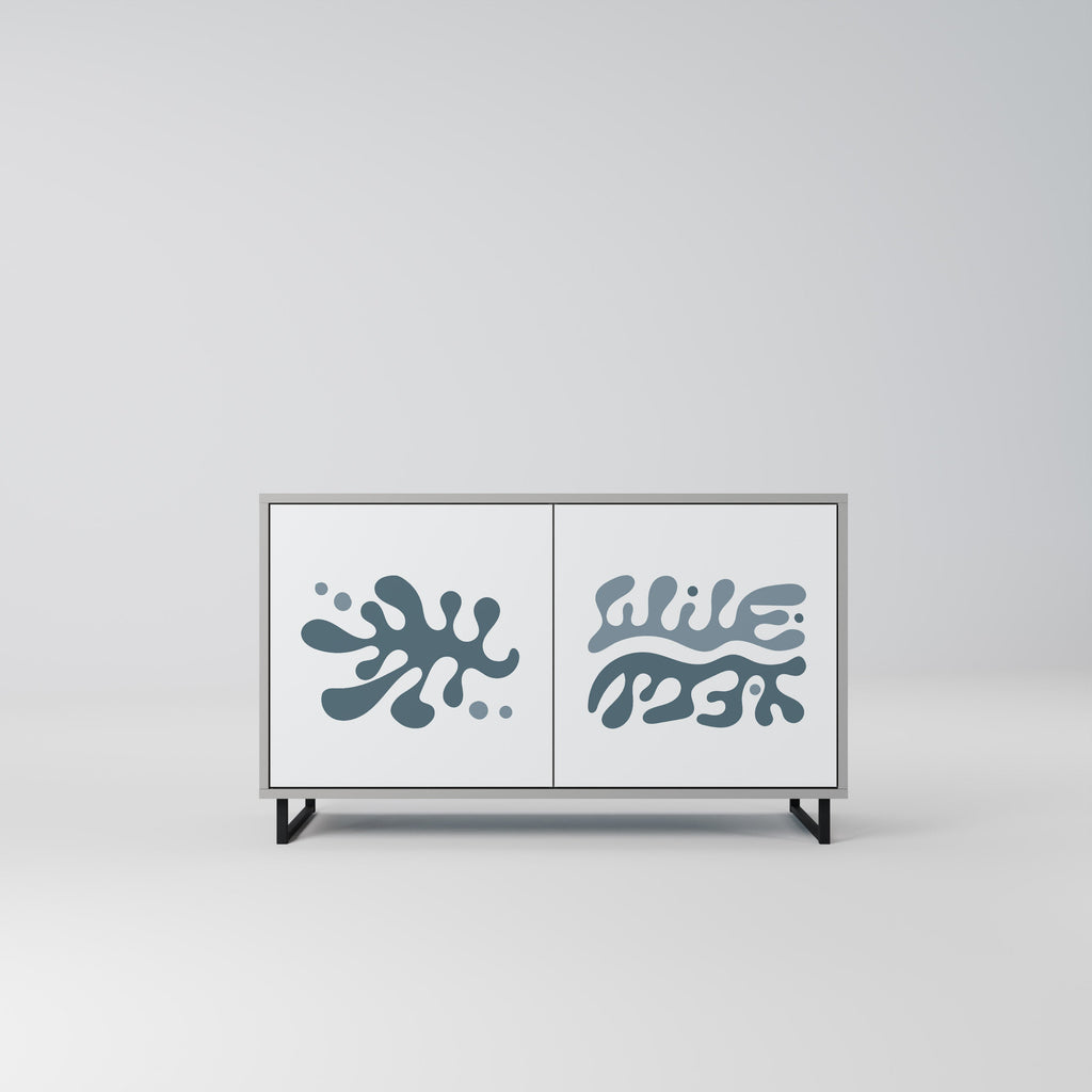 Buffet 2 portes WONDERLAND VEGETATION en finition grise