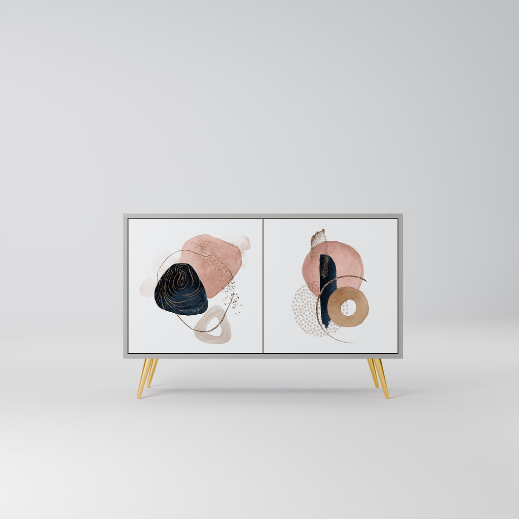 Buffet 2 portes COLORFUL SHAPES en finition grise