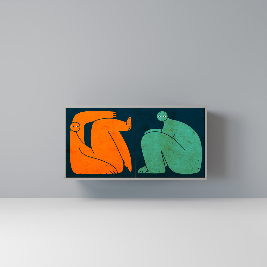 Buffet 2 portes TOGETHER MAIS SÉPARÉMENT en finition grise