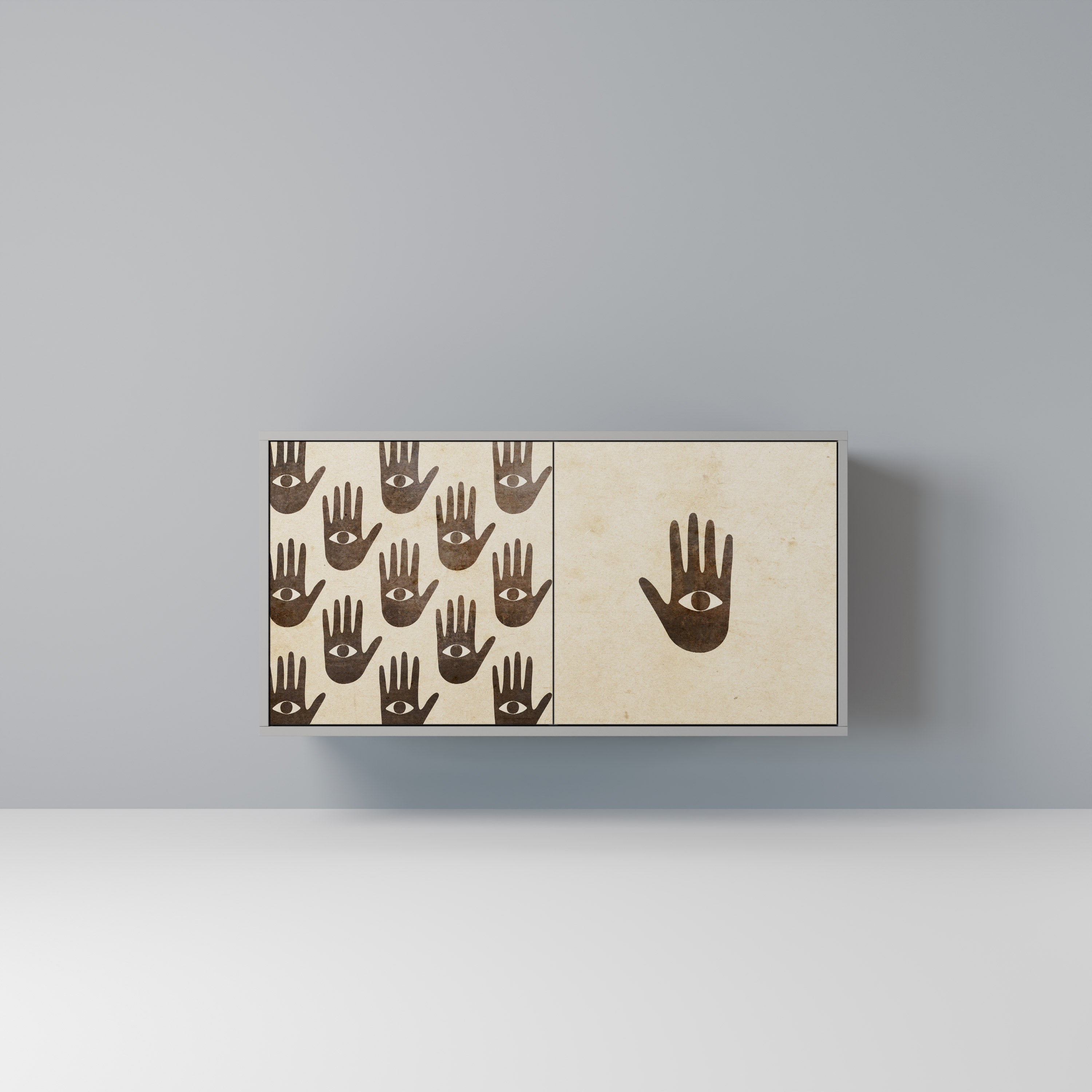 VOIR PLUS Buffet 2 portes en finition grise