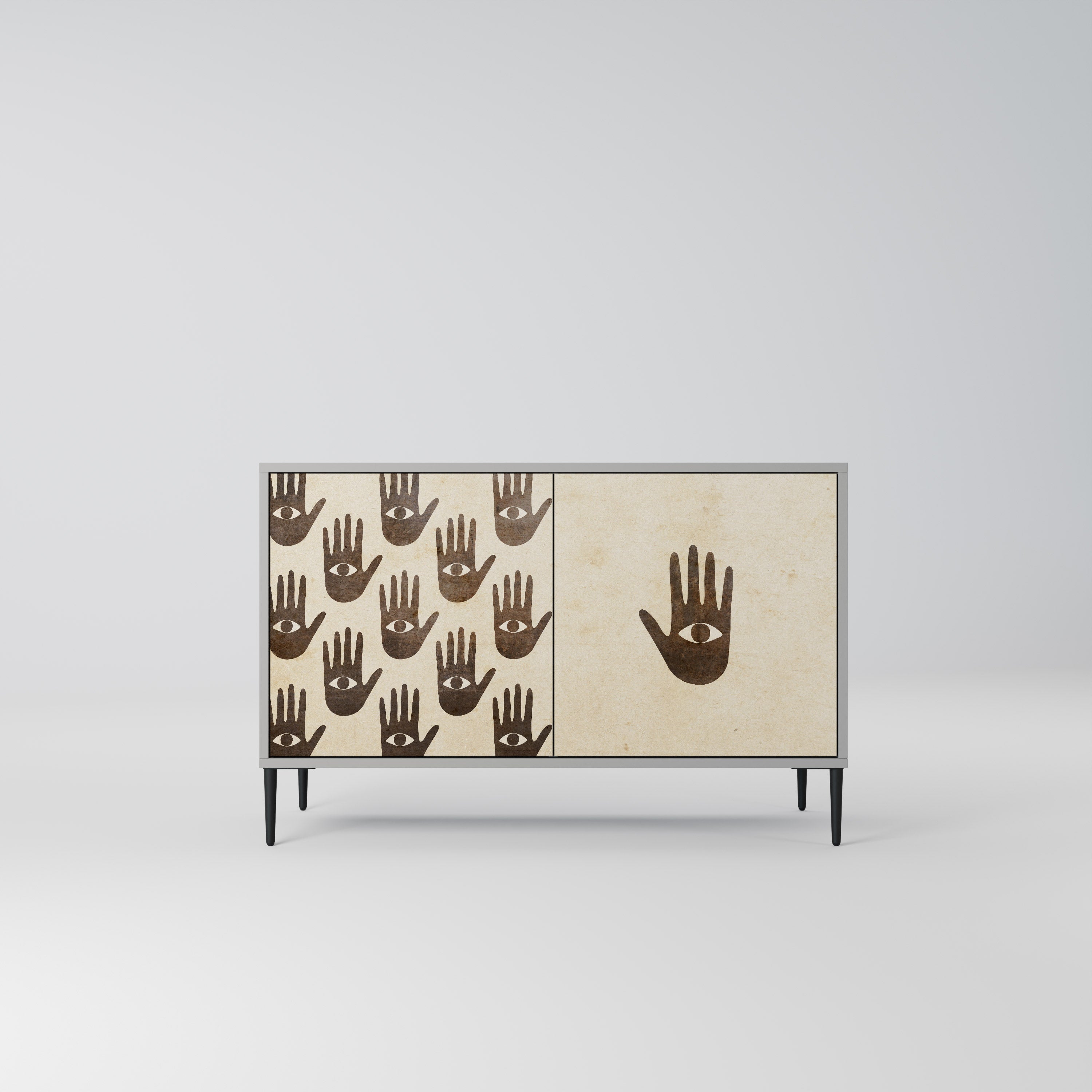 VOIR PLUS Buffet 2 portes en finition grise