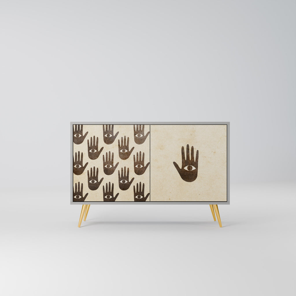 VOIR PLUS Buffet 2 portes en finition grise