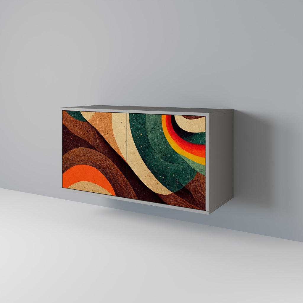 Buffet 2 portes COLORFUL STRANDS finition grise