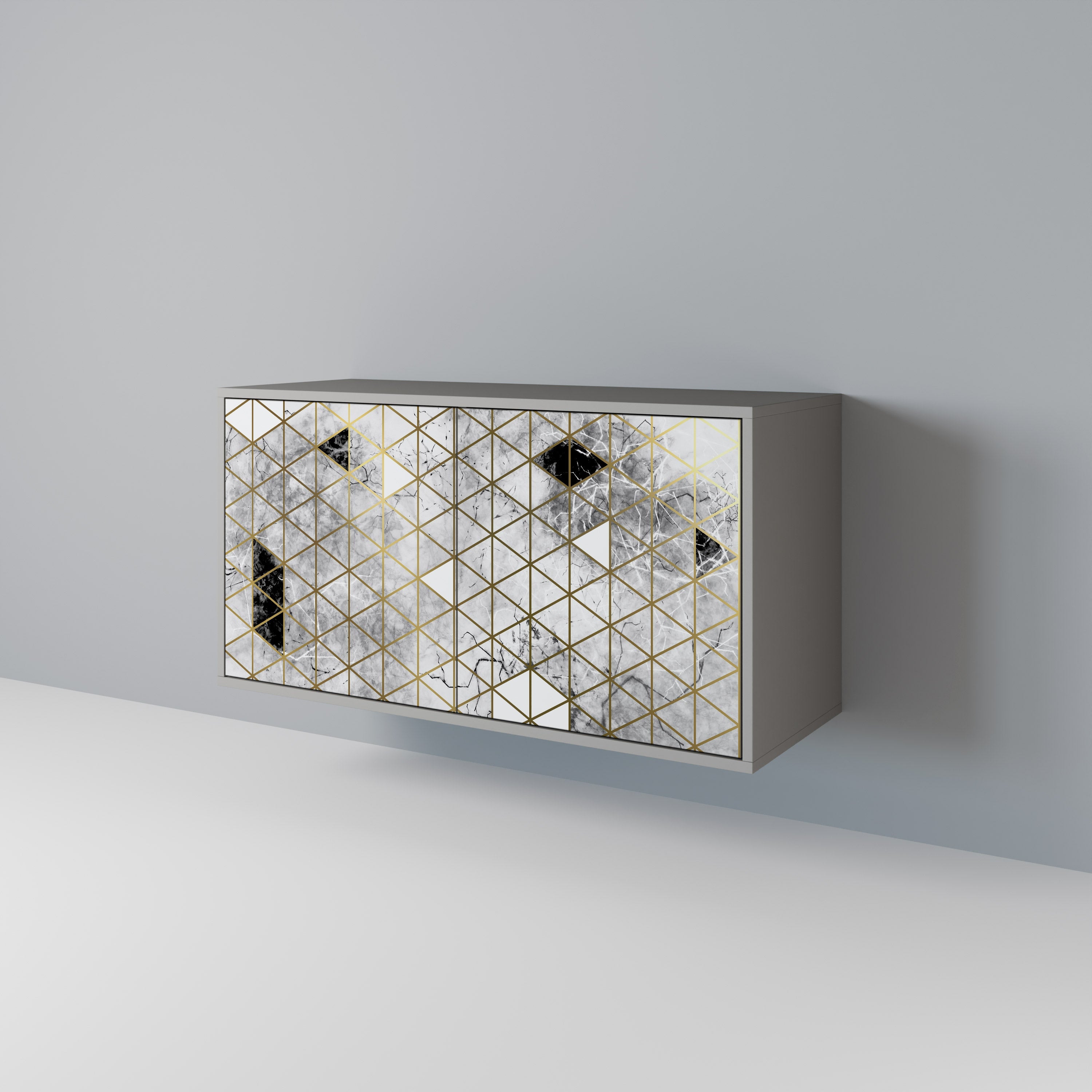 Buffet 2 portes ASHEN ARIA finition grise