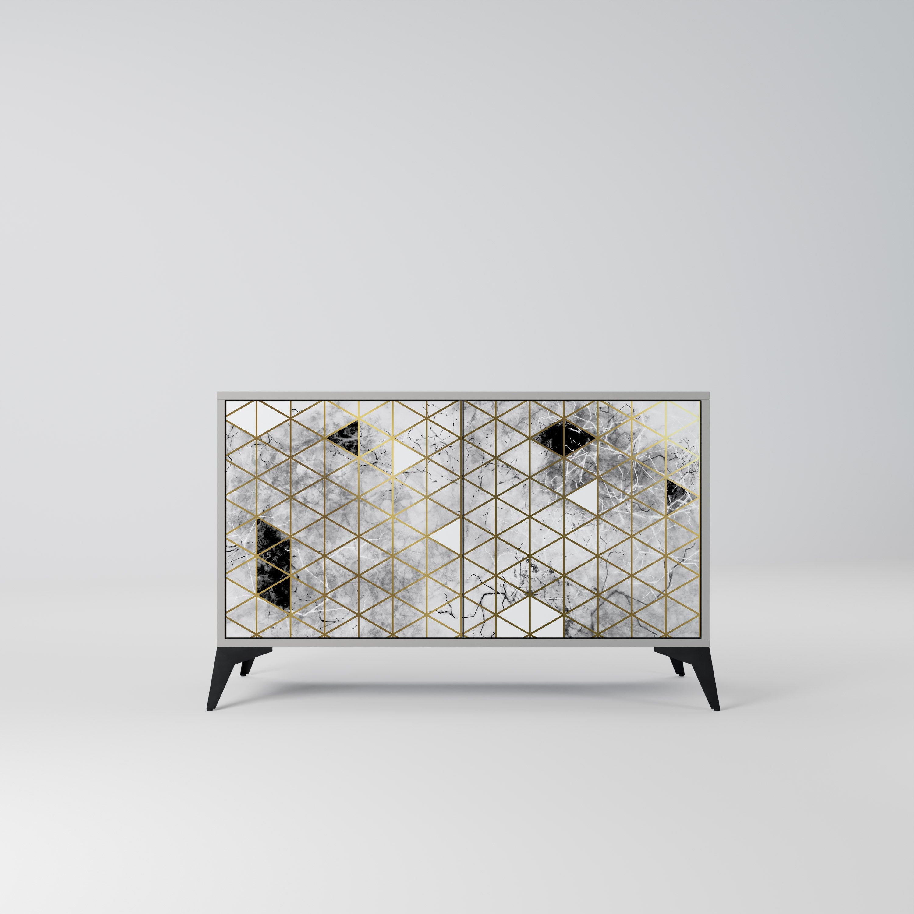 Buffet 2 portes ASHEN ARIA finition grise