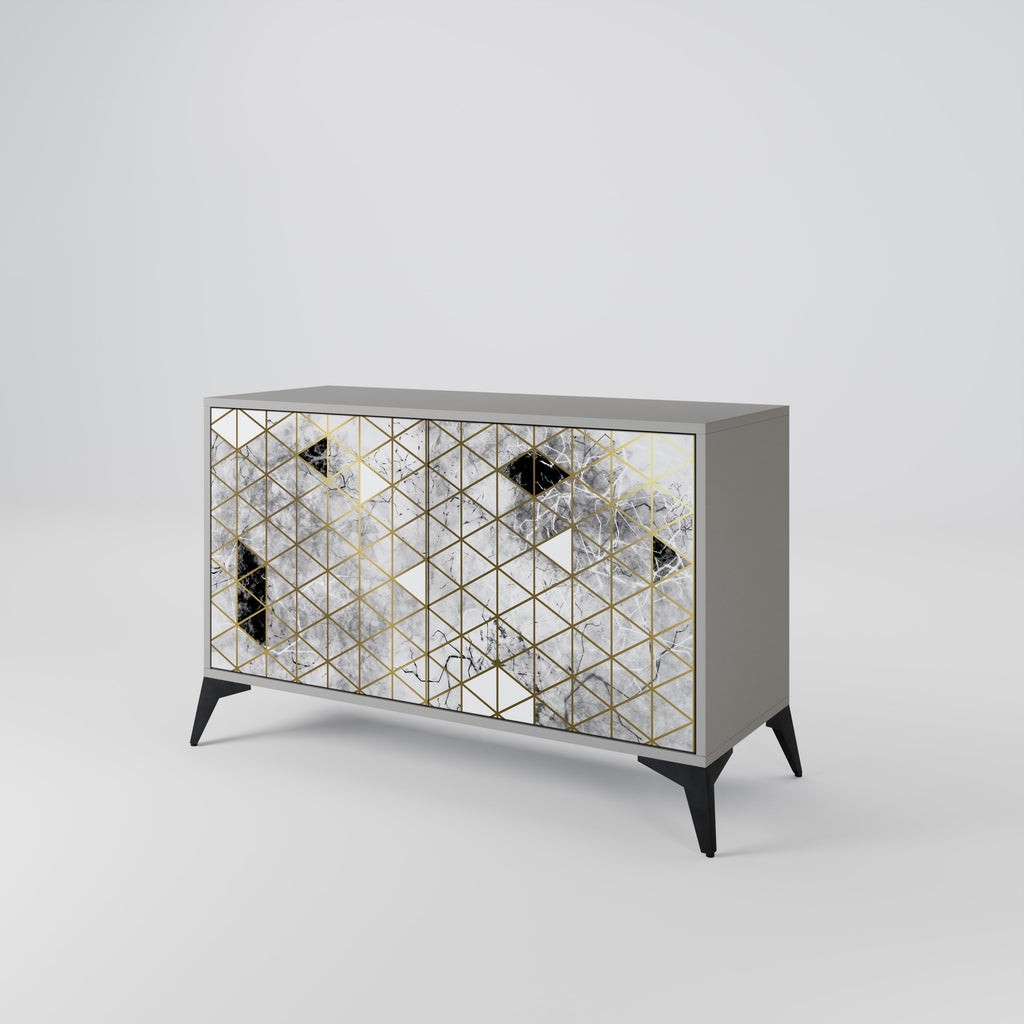 Buffet 2 portes ASHEN ARIA finition grise