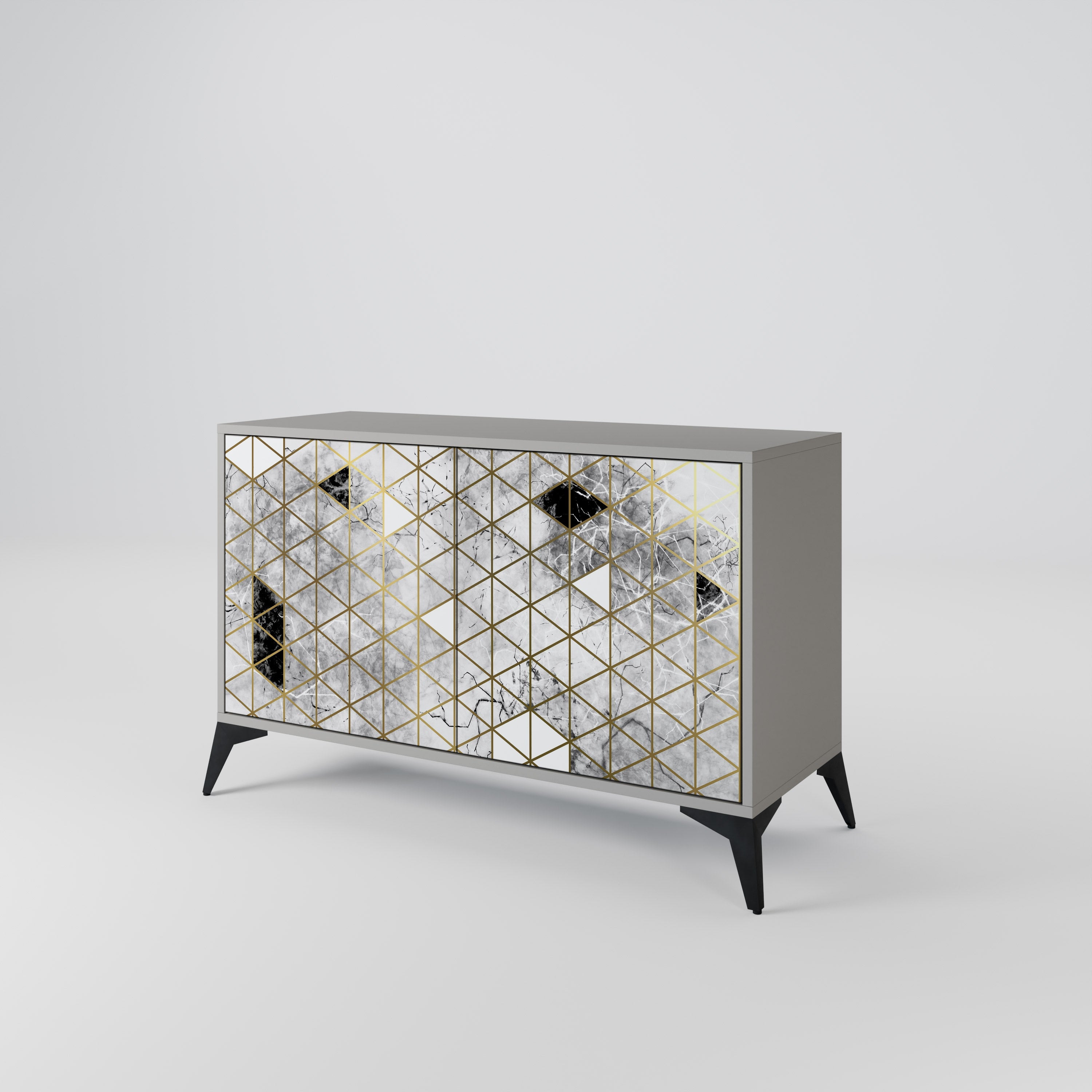 Buffet 2 portes ASHEN ARIA finition grise