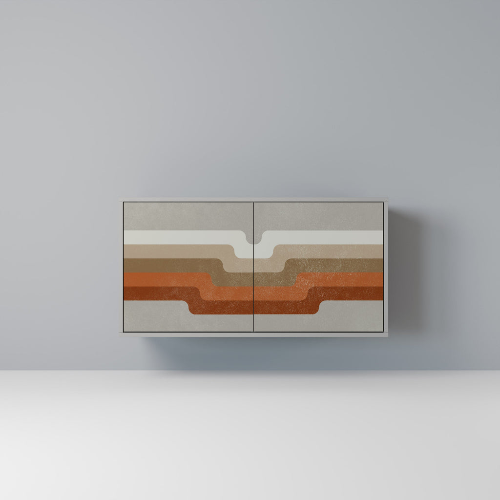 Buffet 2 portes PECULIAR TRAIL finition grise