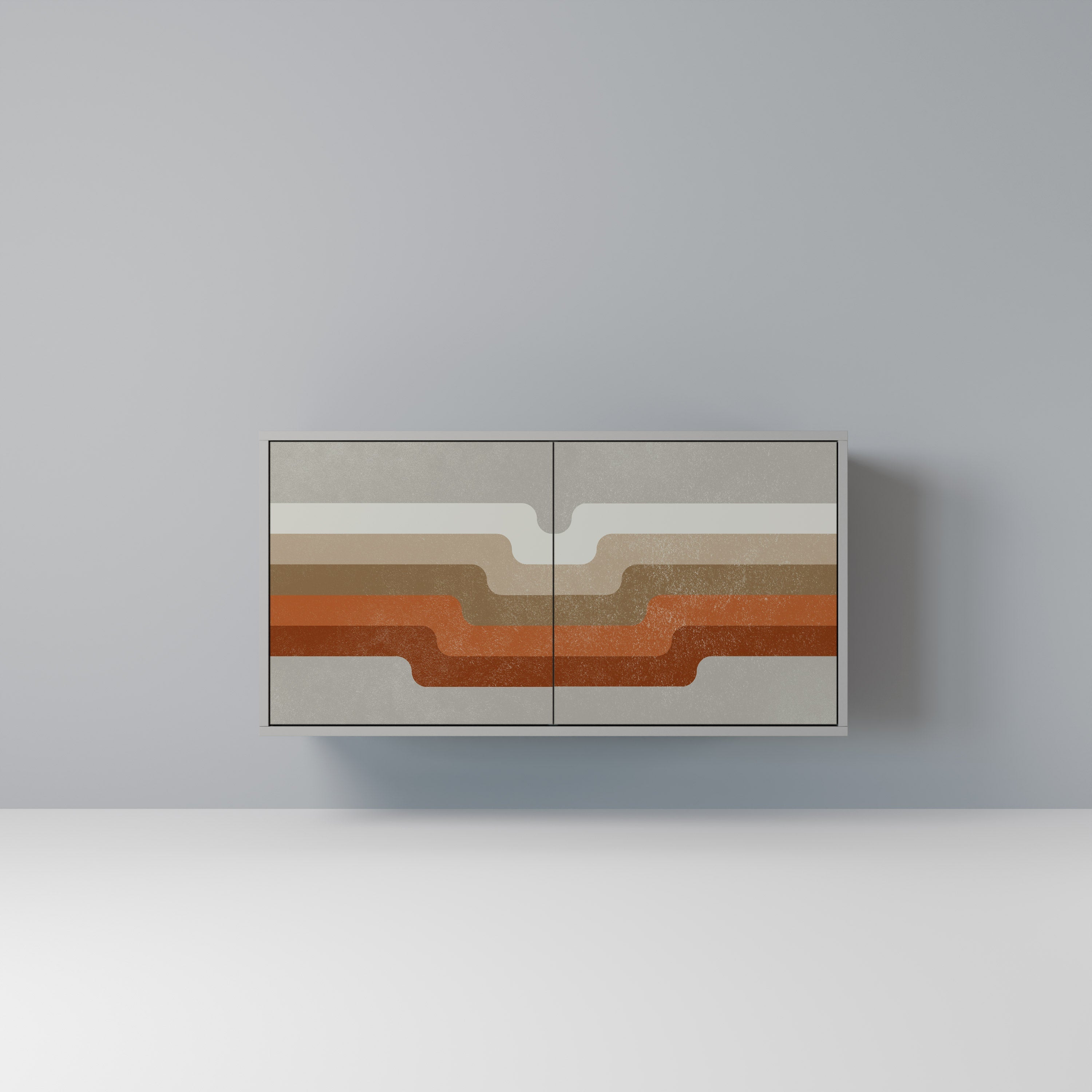 Buffet 2 portes PECULIAR TRAIL finition grise