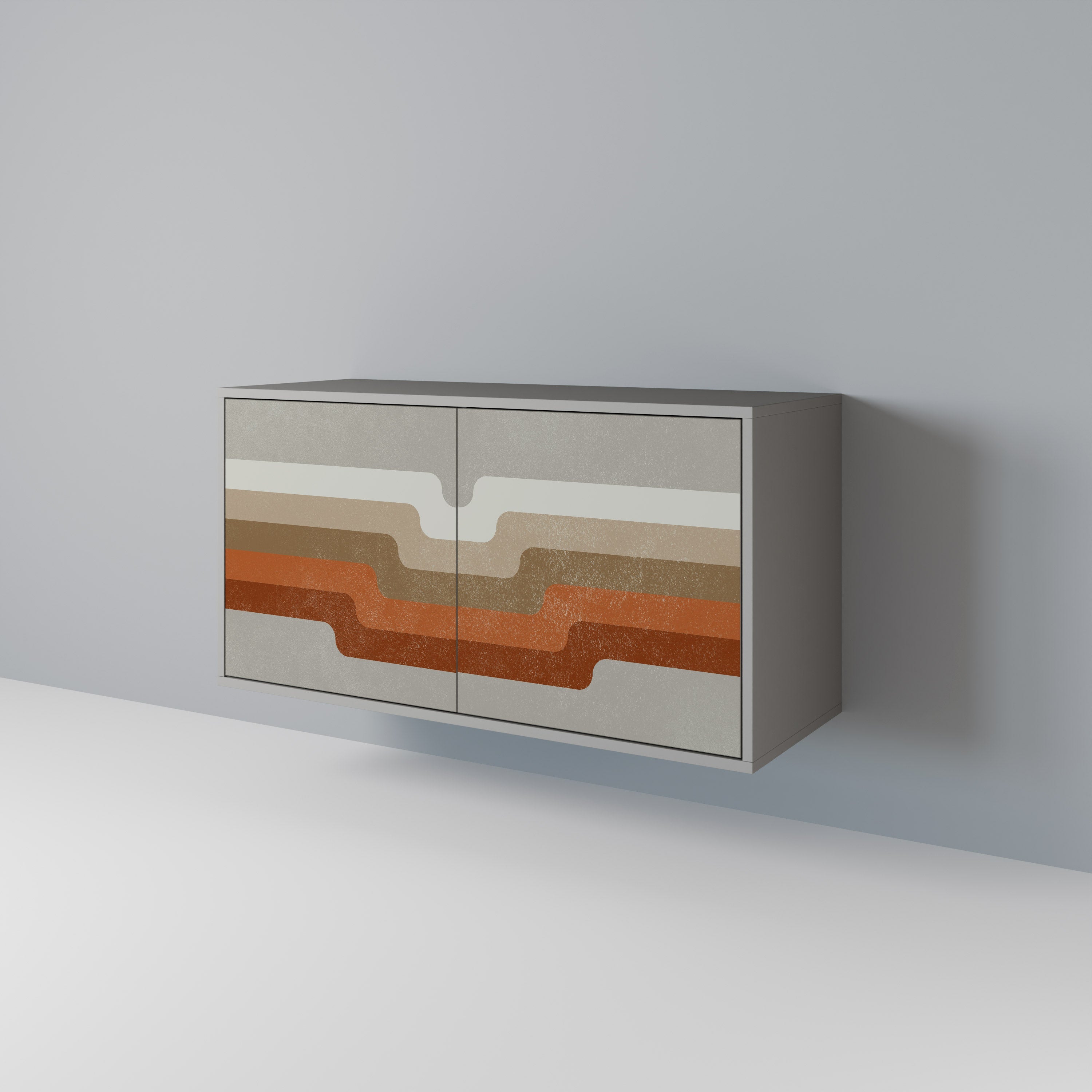 Buffet 2 portes PECULIAR TRAIL finition grise