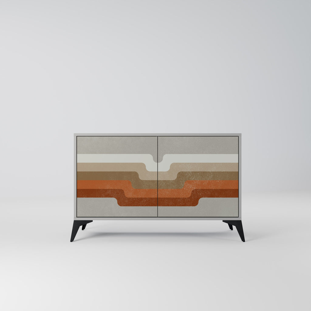 Buffet 2 portes PECULIAR TRAIL finition grise