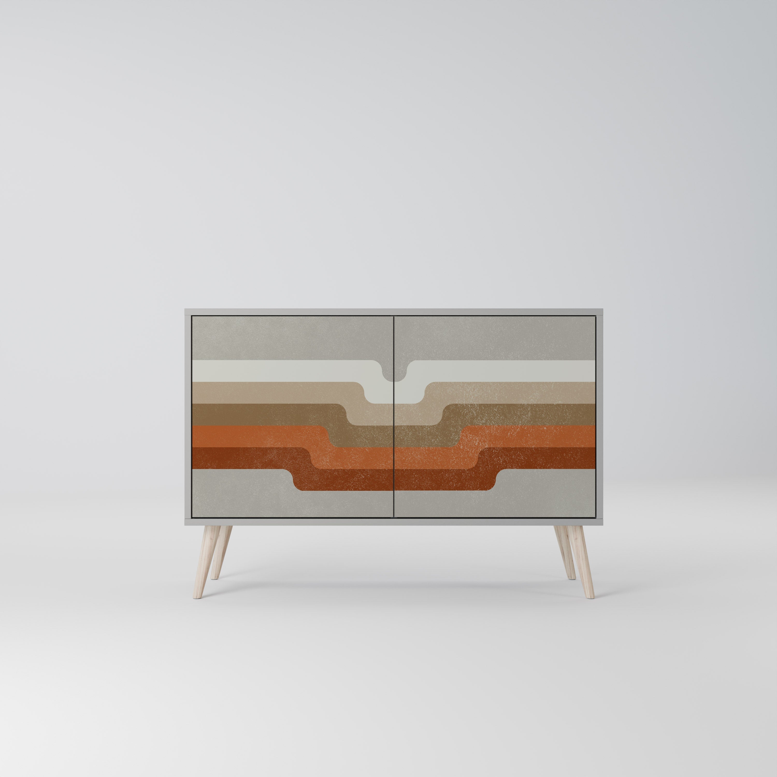 Buffet 2 portes PECULIAR TRAIL finition grise