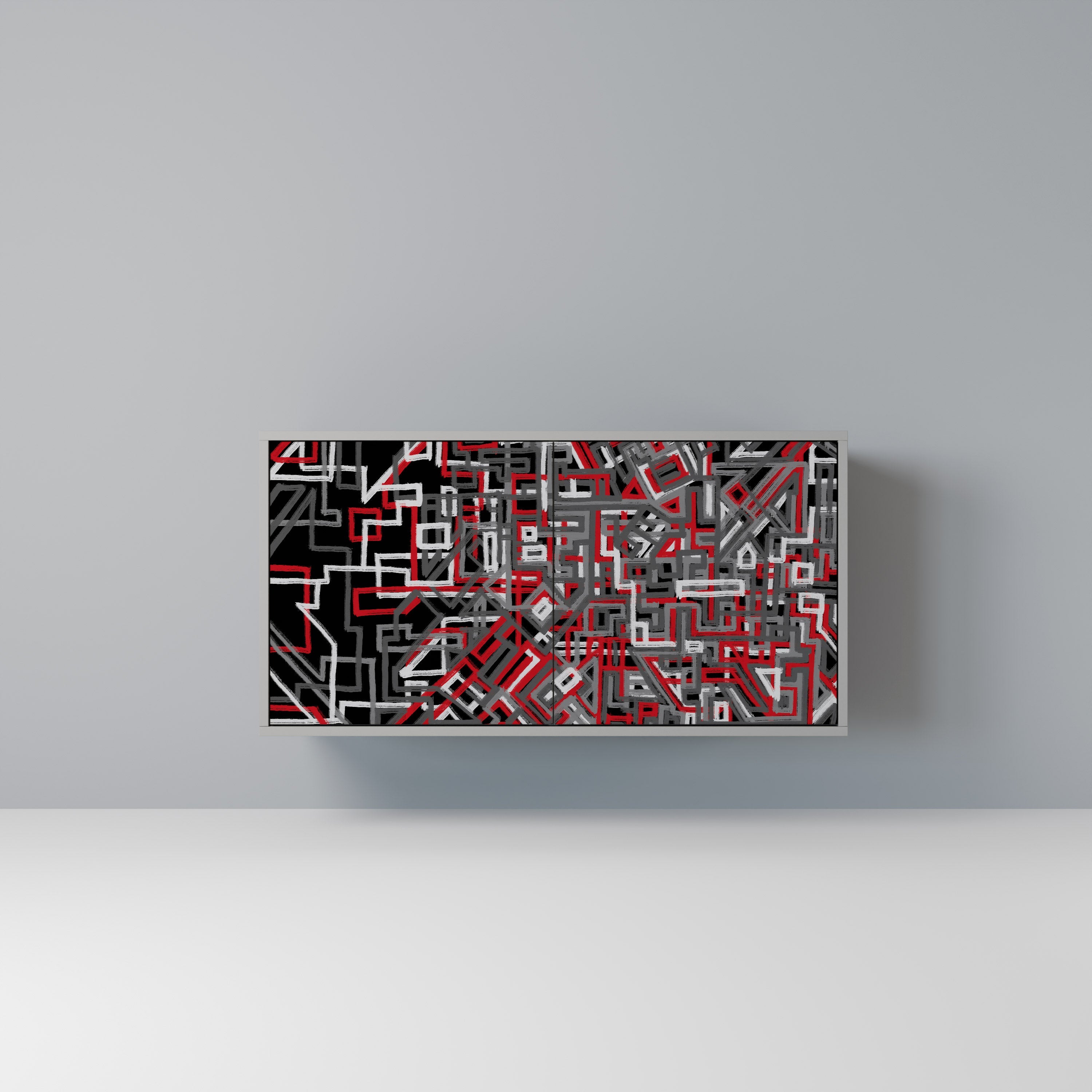 Buffet 2 portes BROKEN LINES finition grise