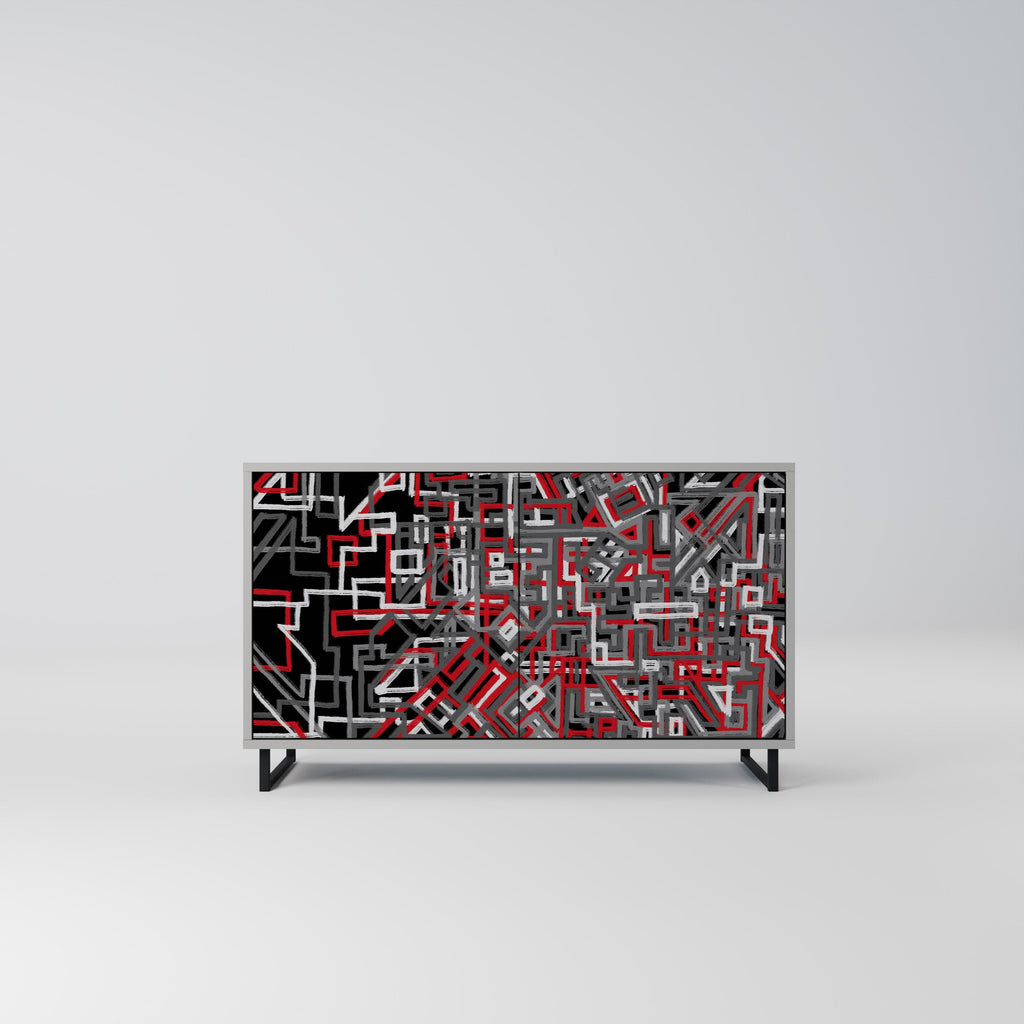 Buffet 2 portes BROKEN LINES finition grise