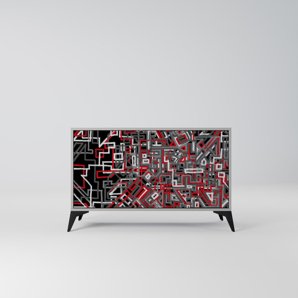 Buffet 2 portes BROKEN LINES finition grise