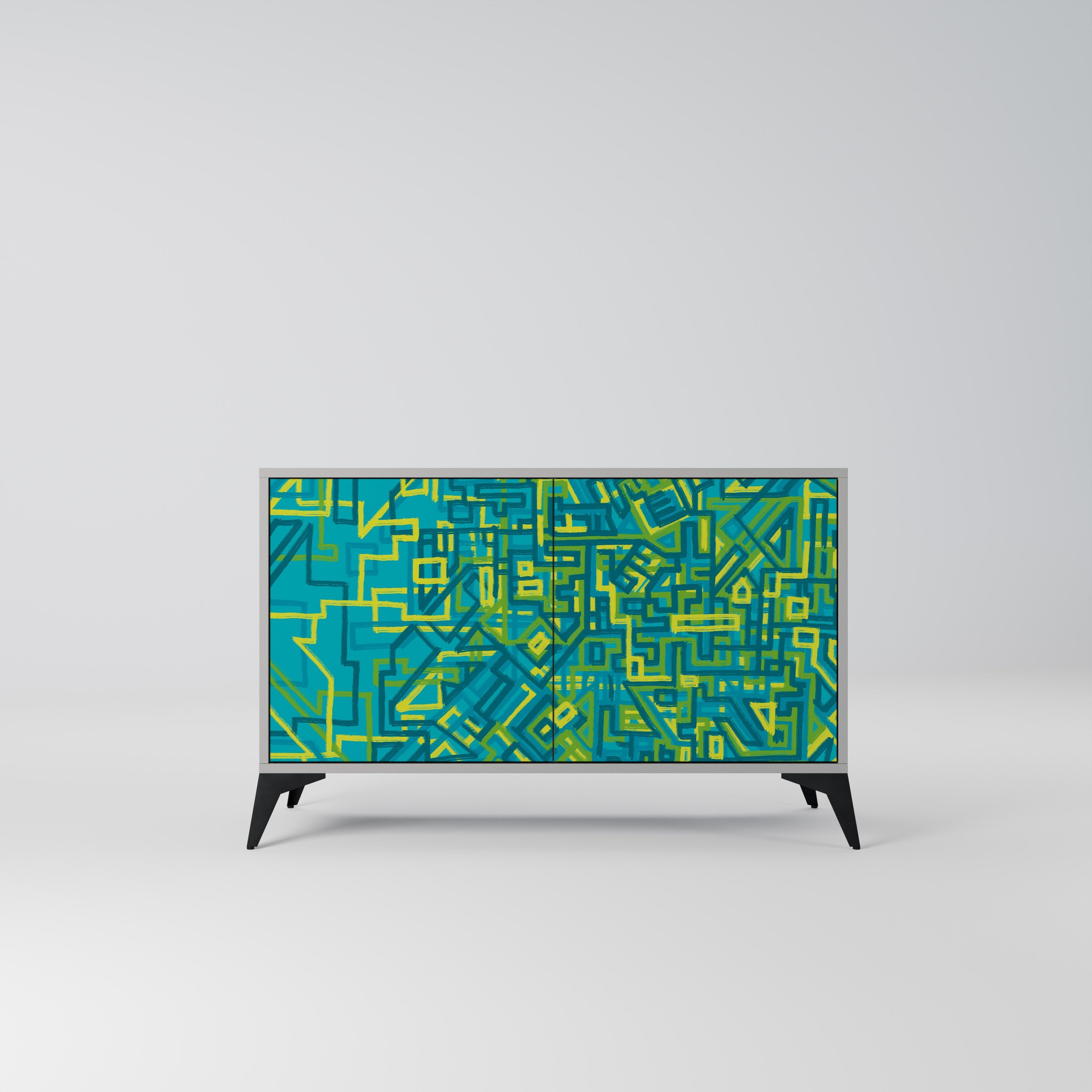 Buffet 2 portes NOSTALGIC MEMORIES en finition grise