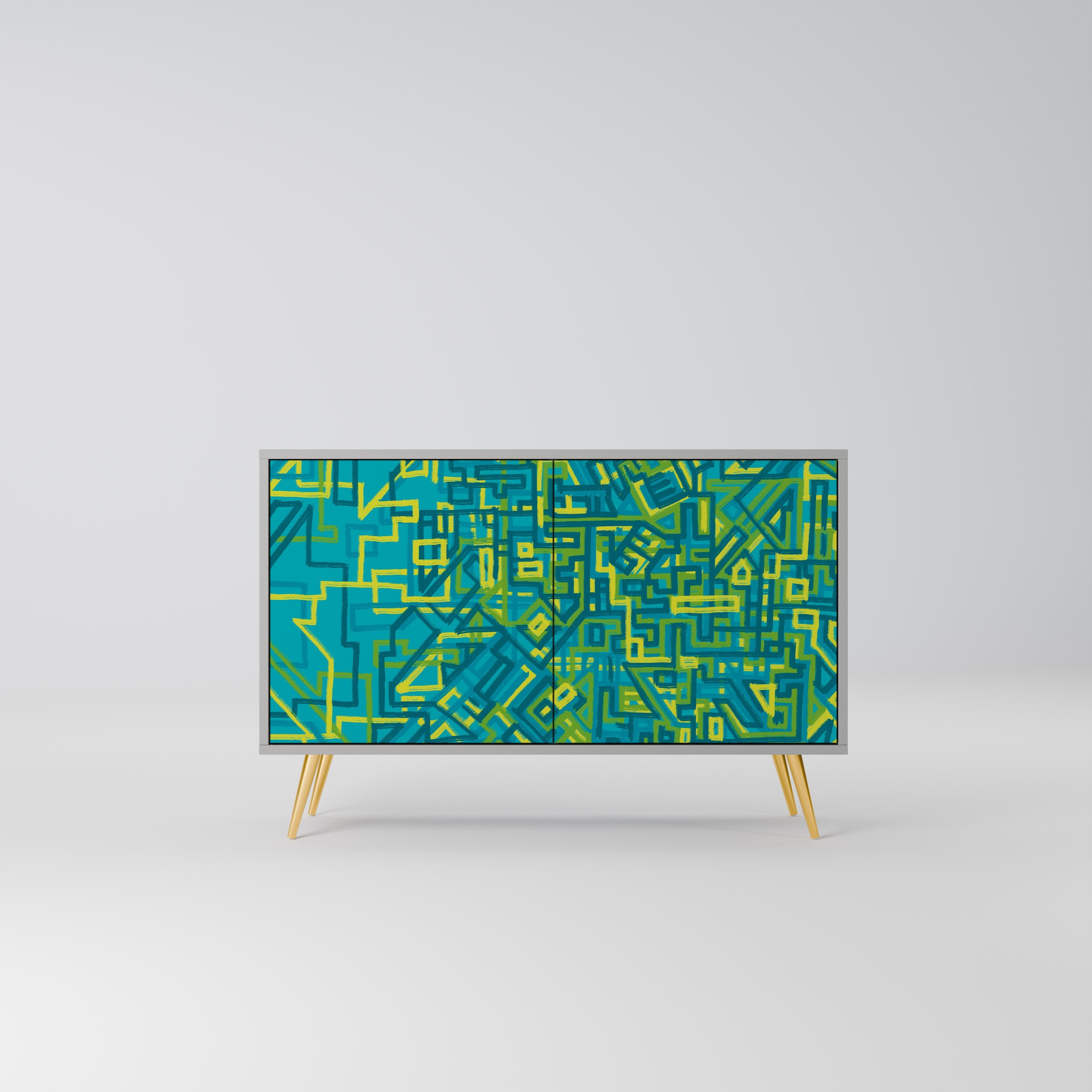 Buffet 2 portes NOSTALGIC MEMORIES en finition grise