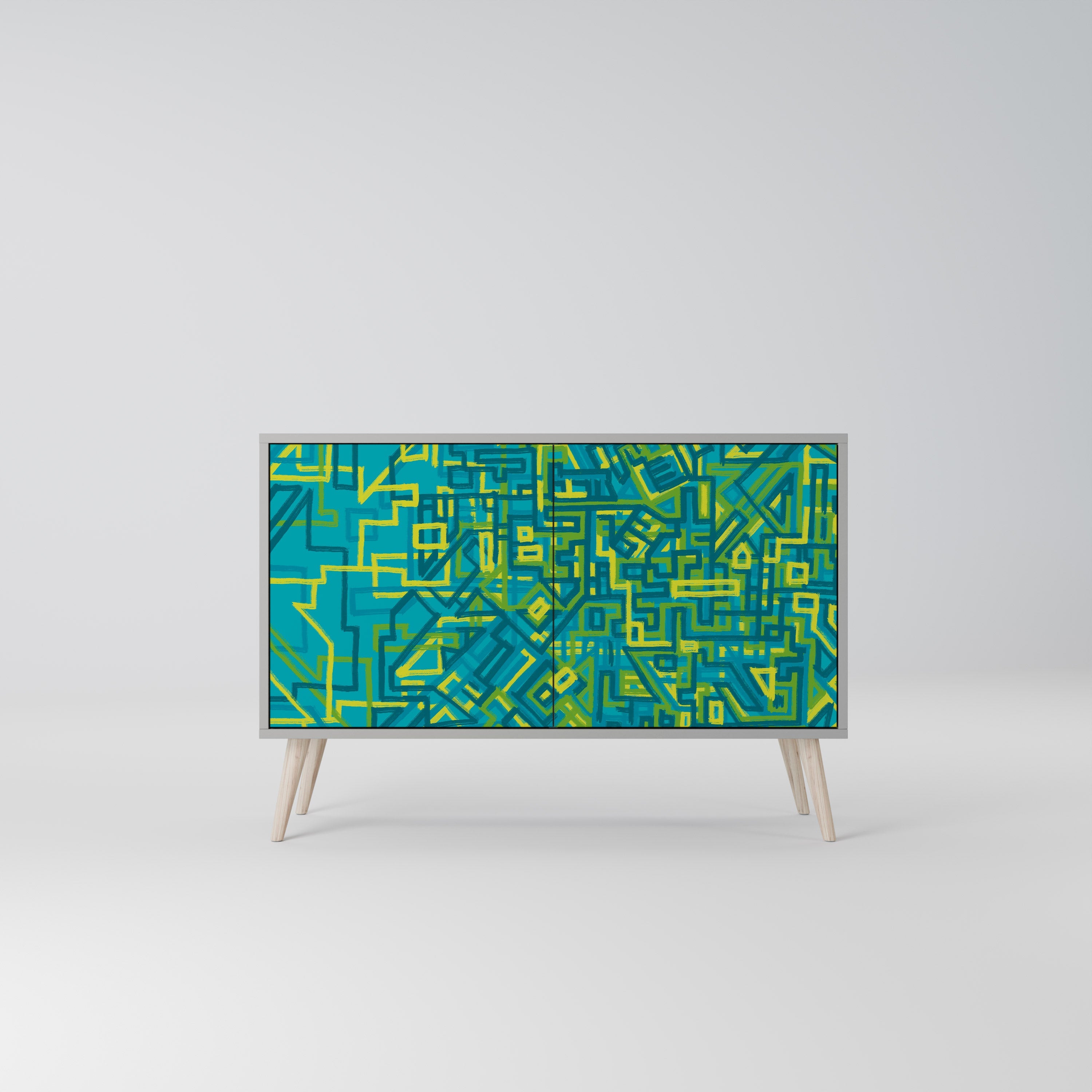 Buffet 2 portes NOSTALGIC MEMORIES en finition grise