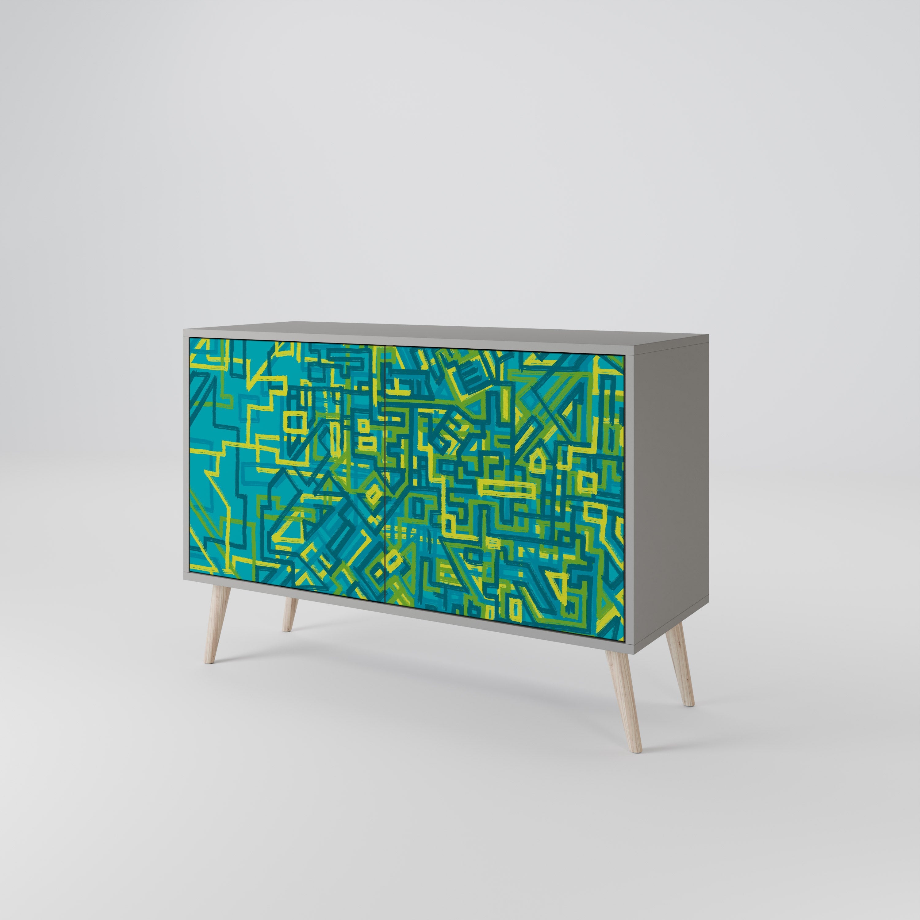 Buffet 2 portes NOSTALGIC MEMORIES en finition grise