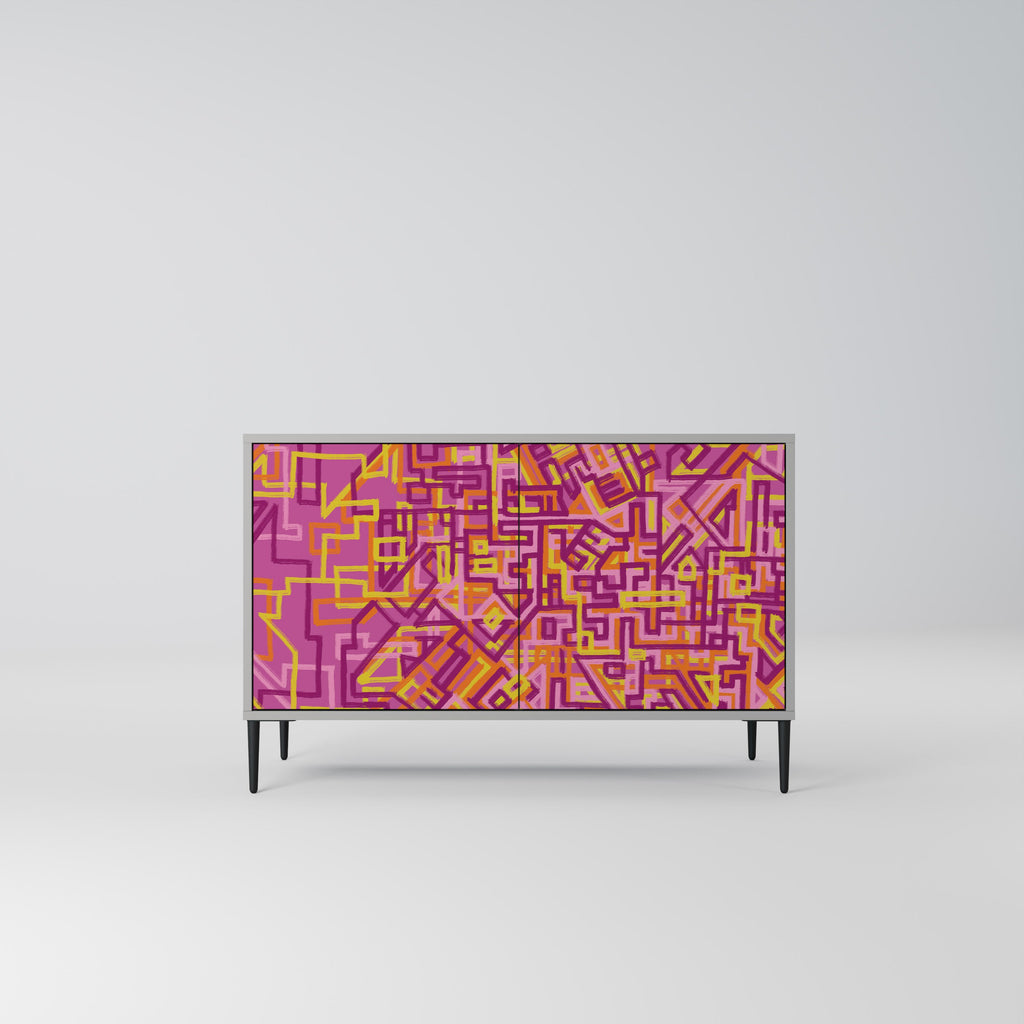 Buffet 2 portes LOVELY MEMORIES en finition grise