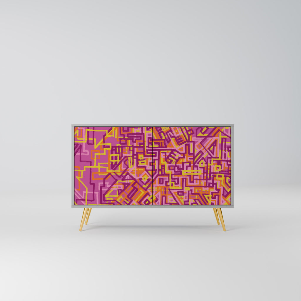 Buffet 2 portes LOVELY MEMORIES en finition grise