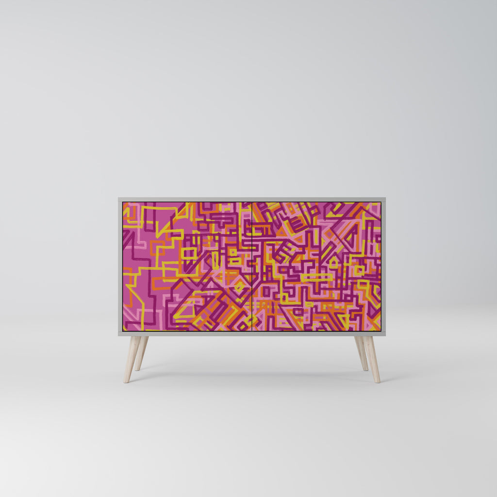 Buffet 2 portes LOVELY MEMORIES en finition grise