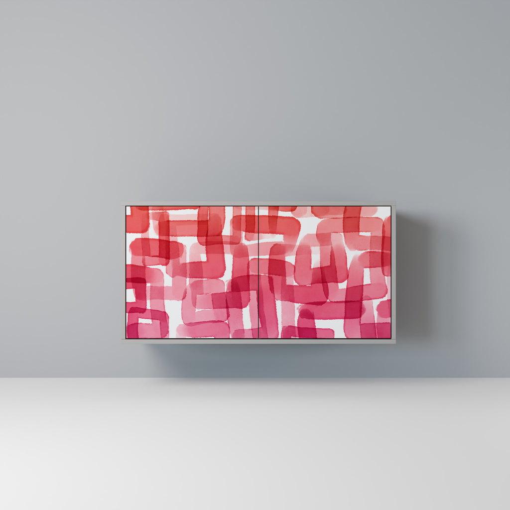 Buffet 2 portes KALEIDOSCOPIC CUBISM, finition grise