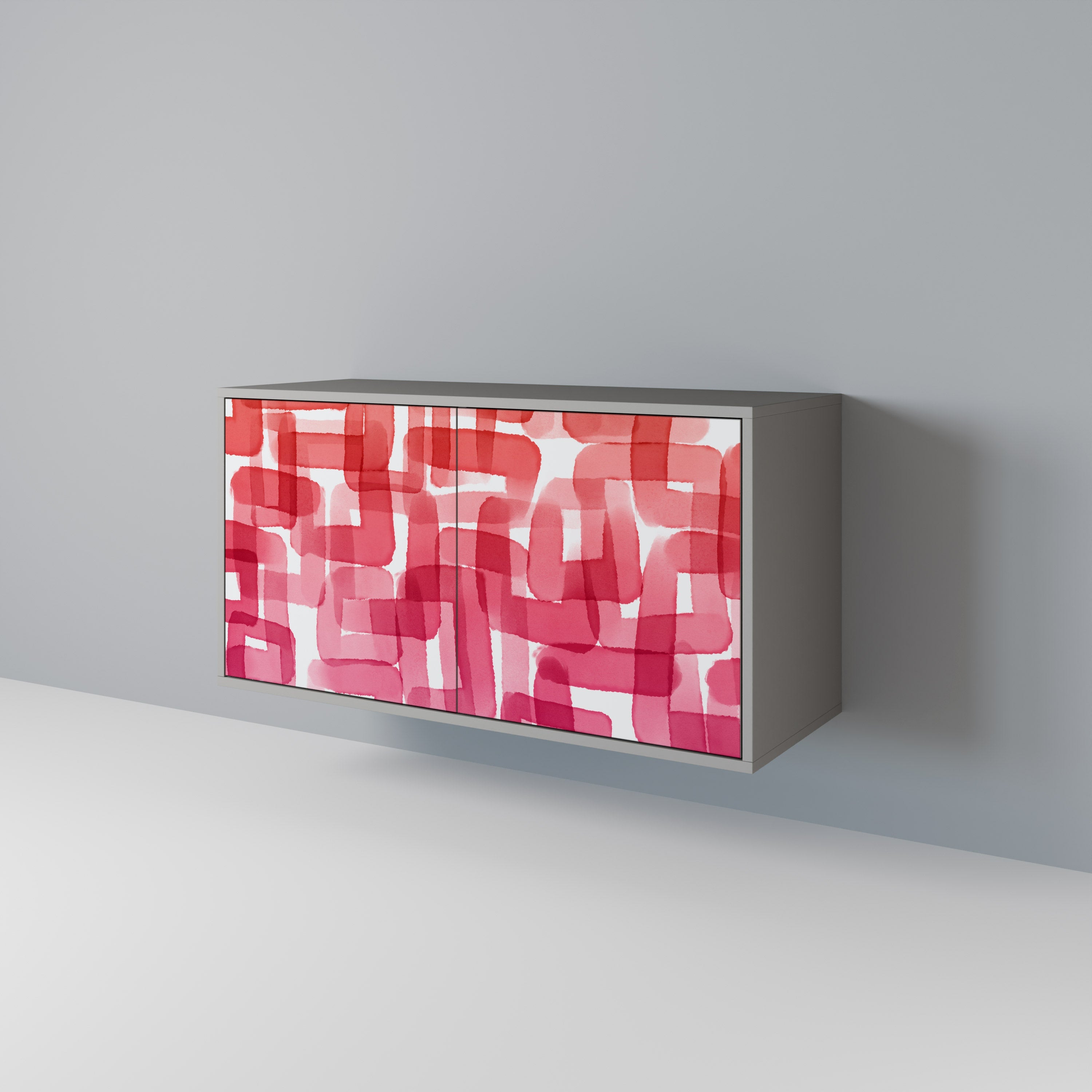 Buffet 2 portes KALEIDOSCOPIC CUBISM, finition grise