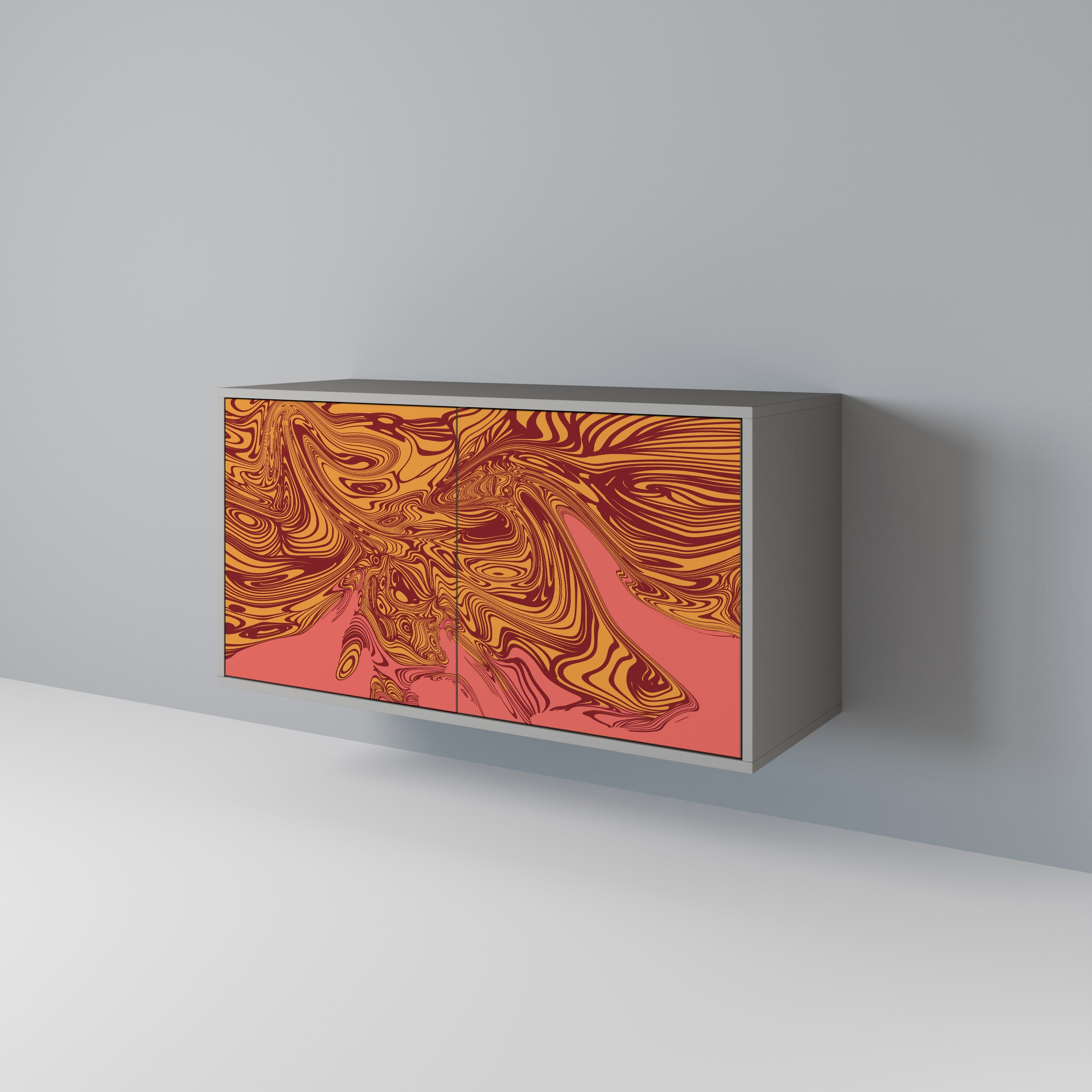 Buffet 2 portes FLOATING THOUGHTS en finition grise