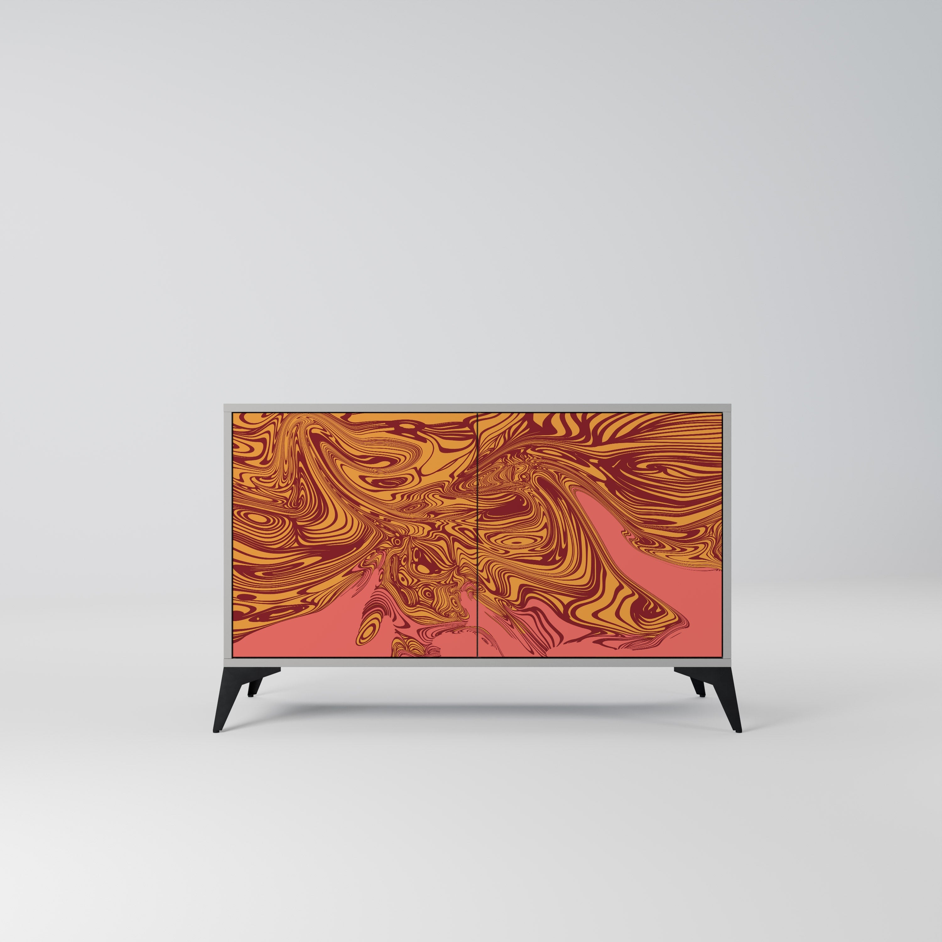 Buffet 2 portes FLOATING THOUGHTS en finition grise