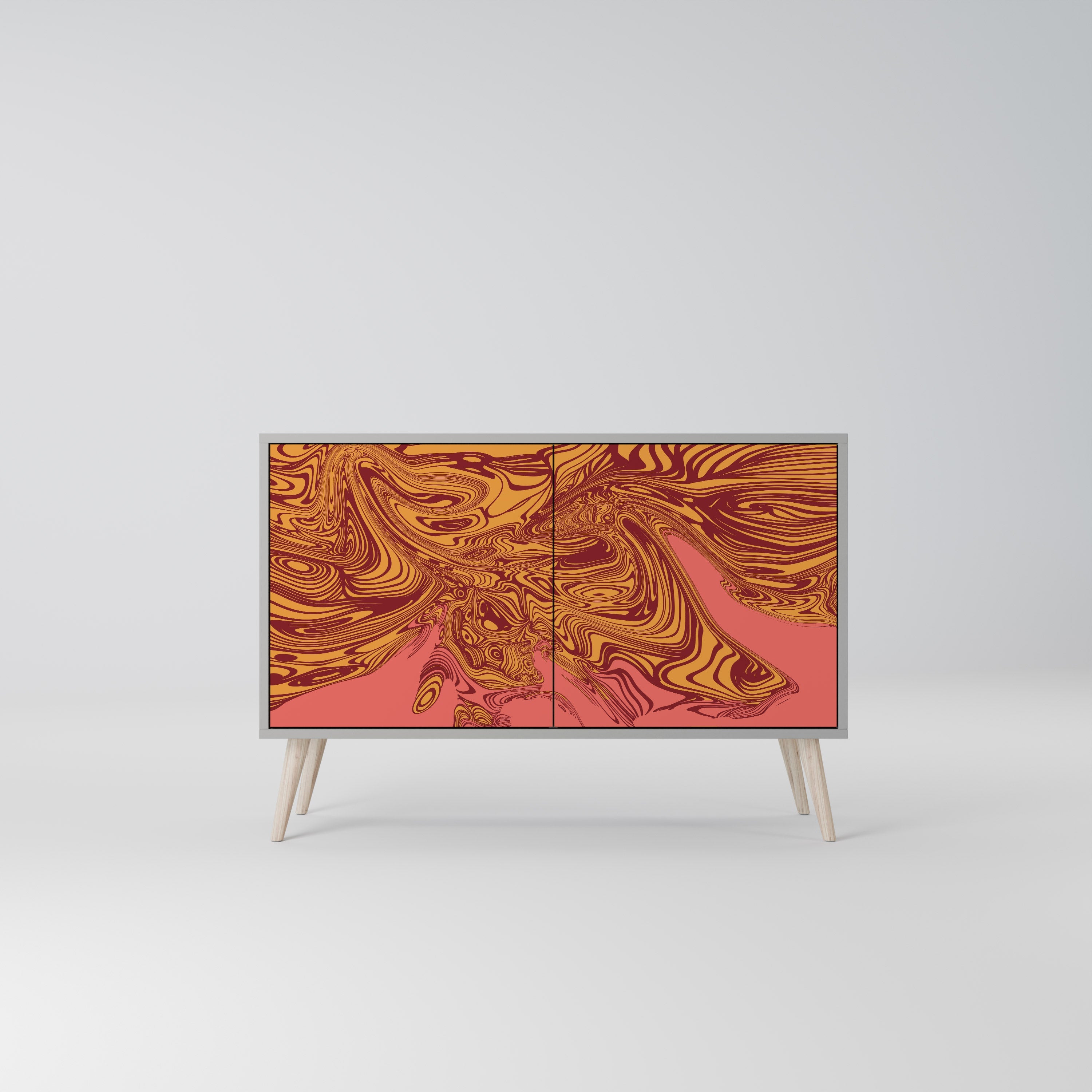 Buffet 2 portes FLOATING THOUGHTS en finition grise