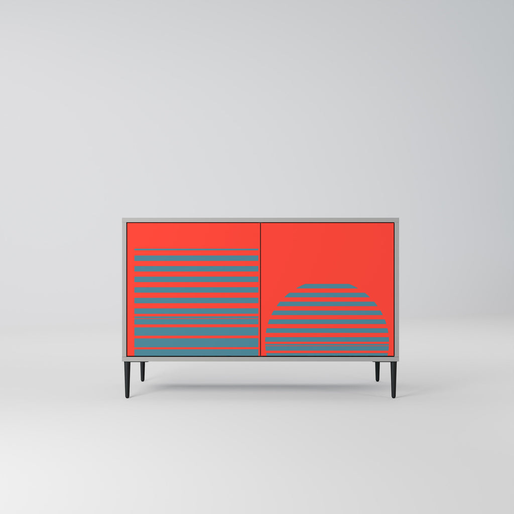 Buffet 2 portes RISING GEOMETRY STARS en finition grise