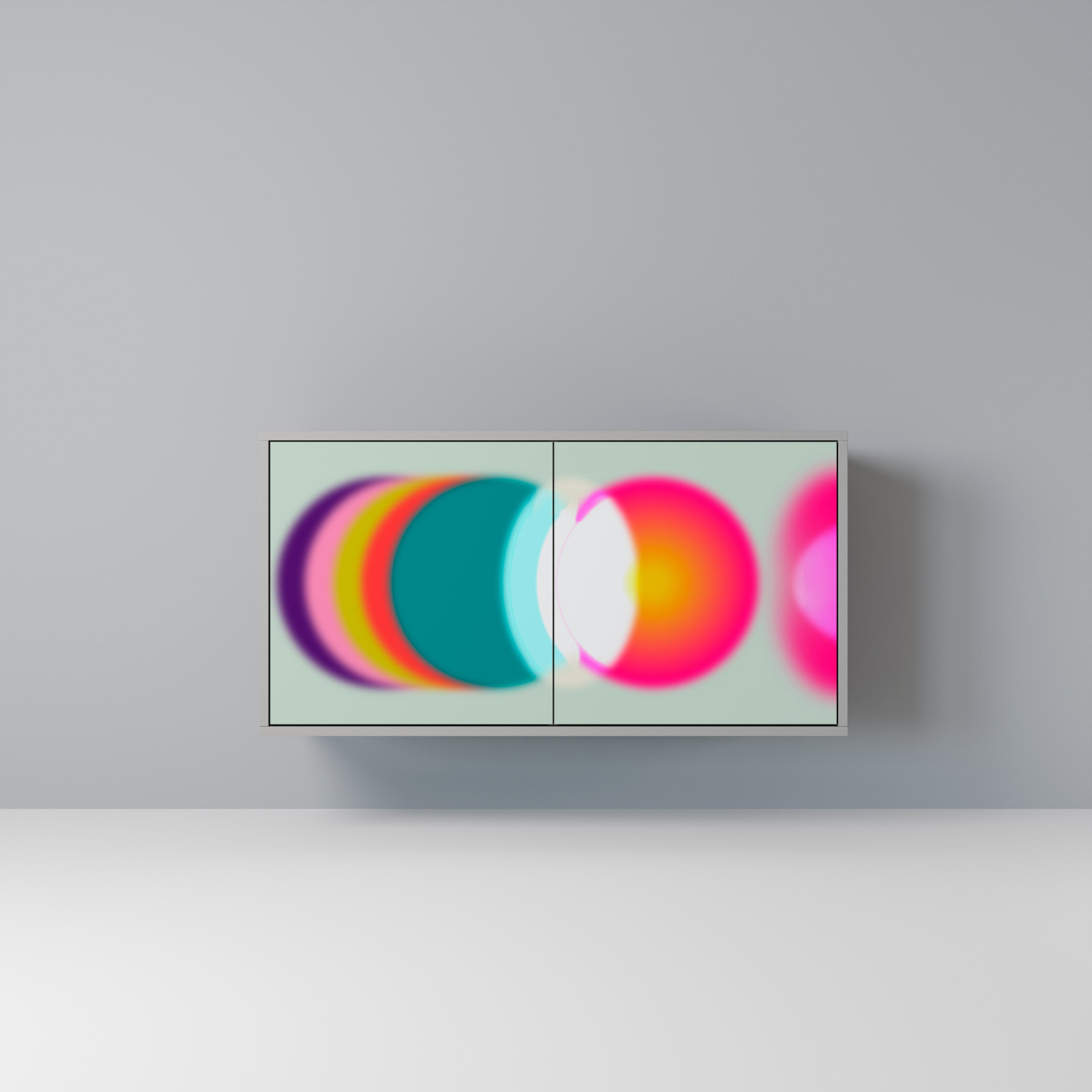 Buffet 2 portes SYMPHONY OF COLORS en finition grise