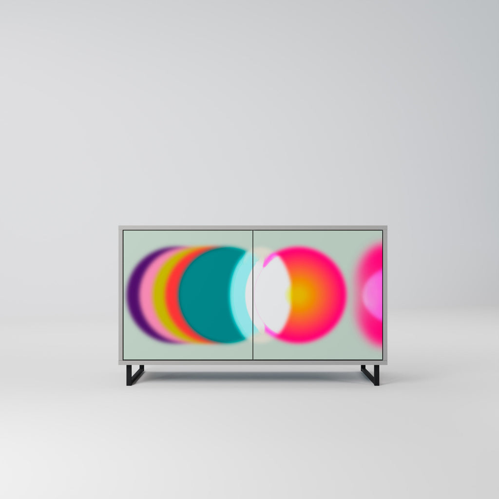 Buffet 2 portes SYMPHONY OF COLORS en finition grise