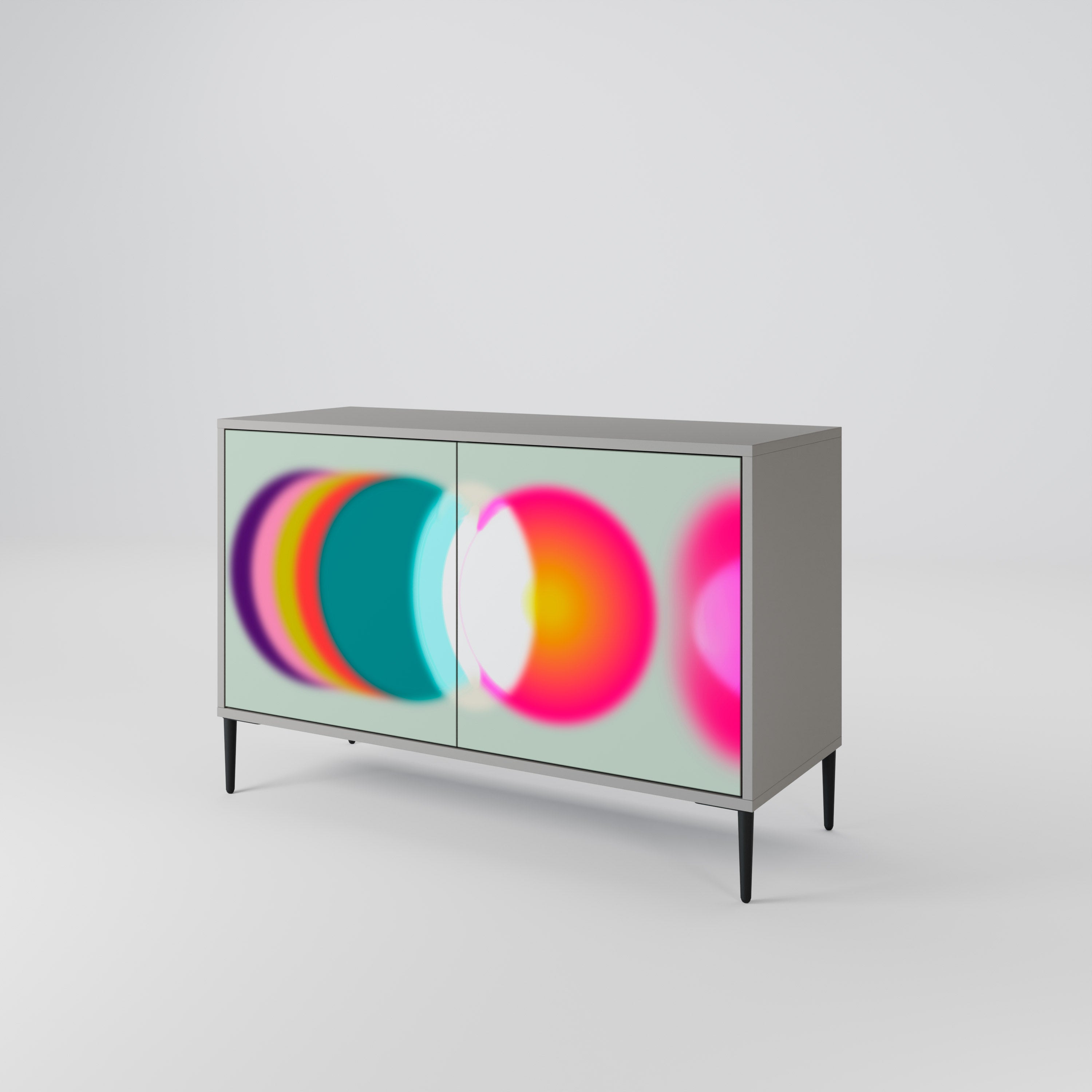 Buffet 2 portes SYMPHONY OF COLORS en finition grise