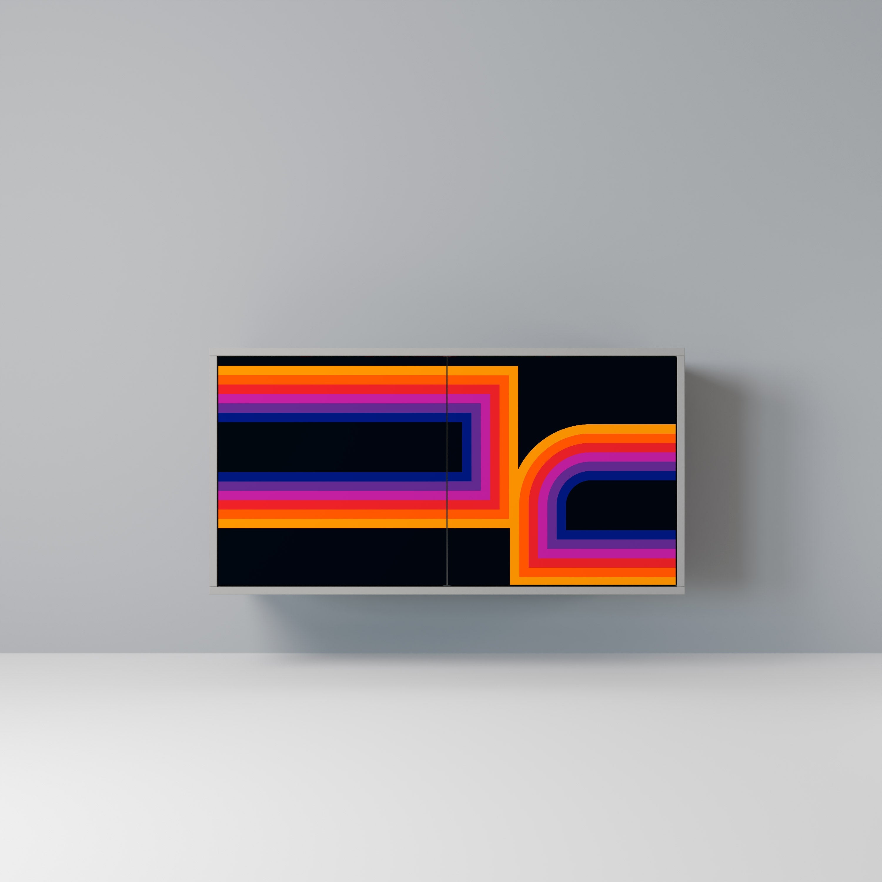 Buffet 2 portes BLINDED BY THE LIGHTS, finition grise