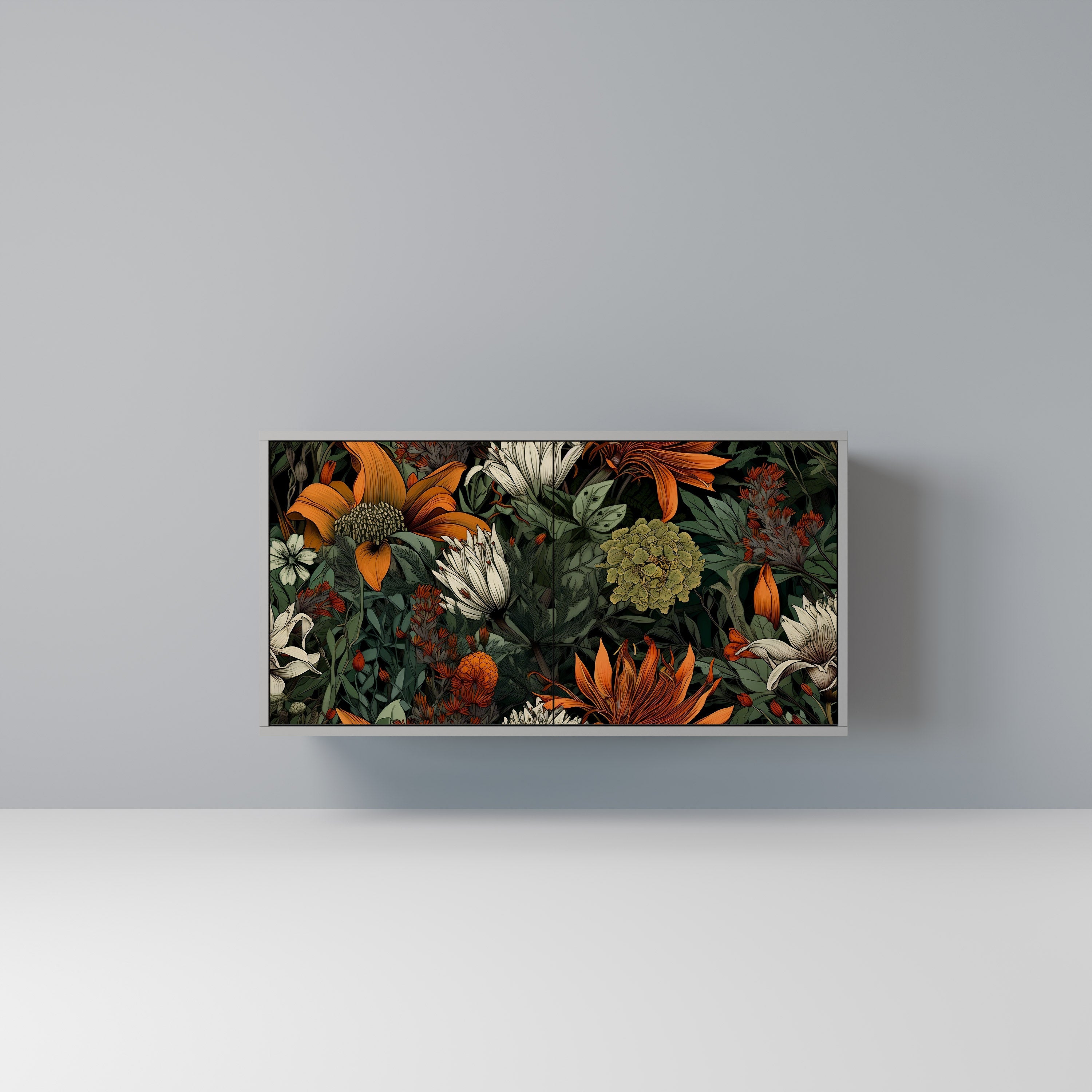 Buffet 2 portes MIDNIGHT SPROUT en finition grise