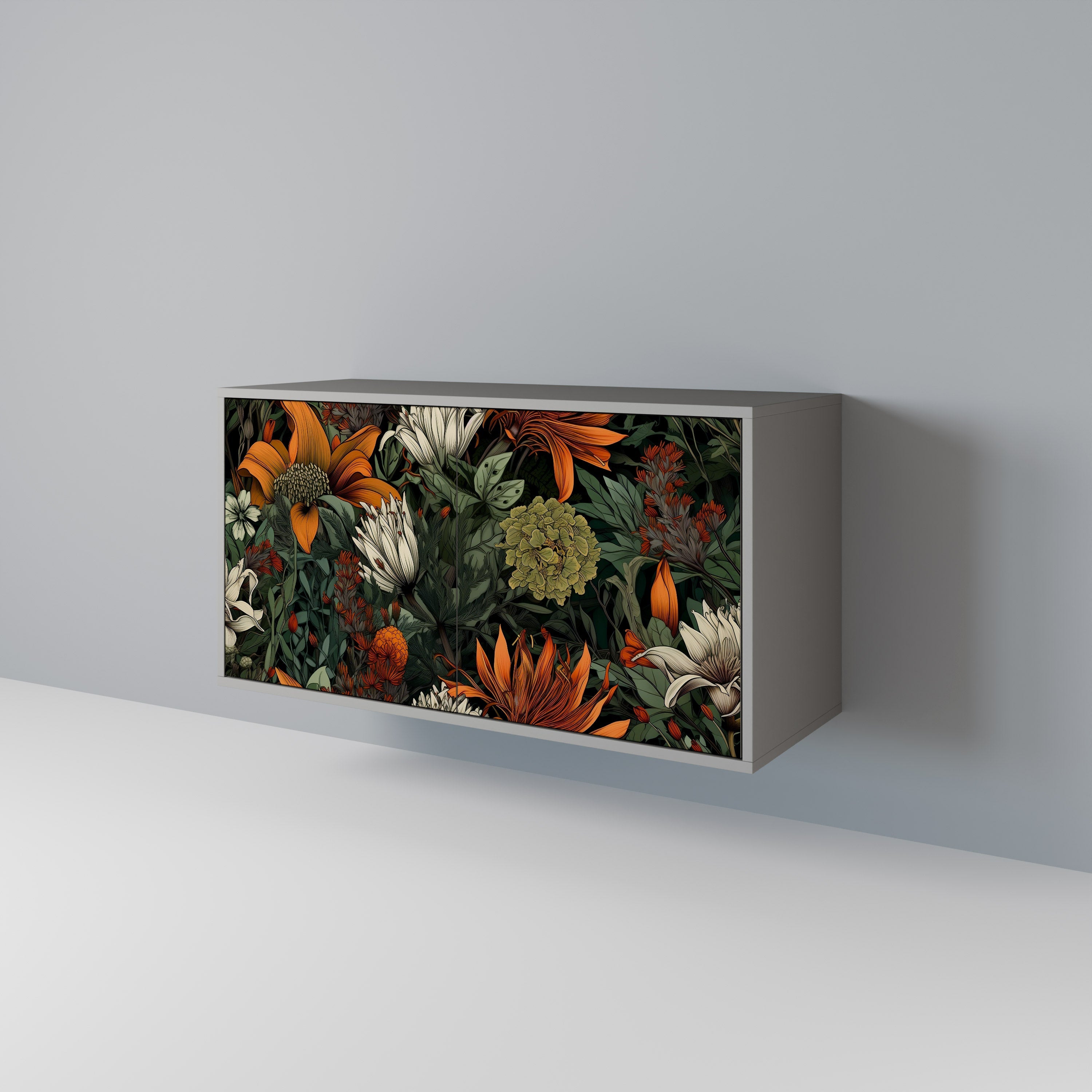 Buffet 2 portes MIDNIGHT SPROUT en finition grise