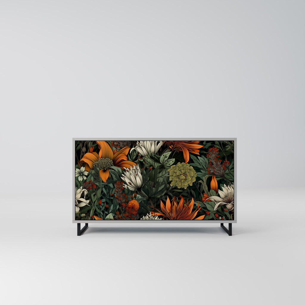 Buffet 2 portes MIDNIGHT SPROUT en finition grise