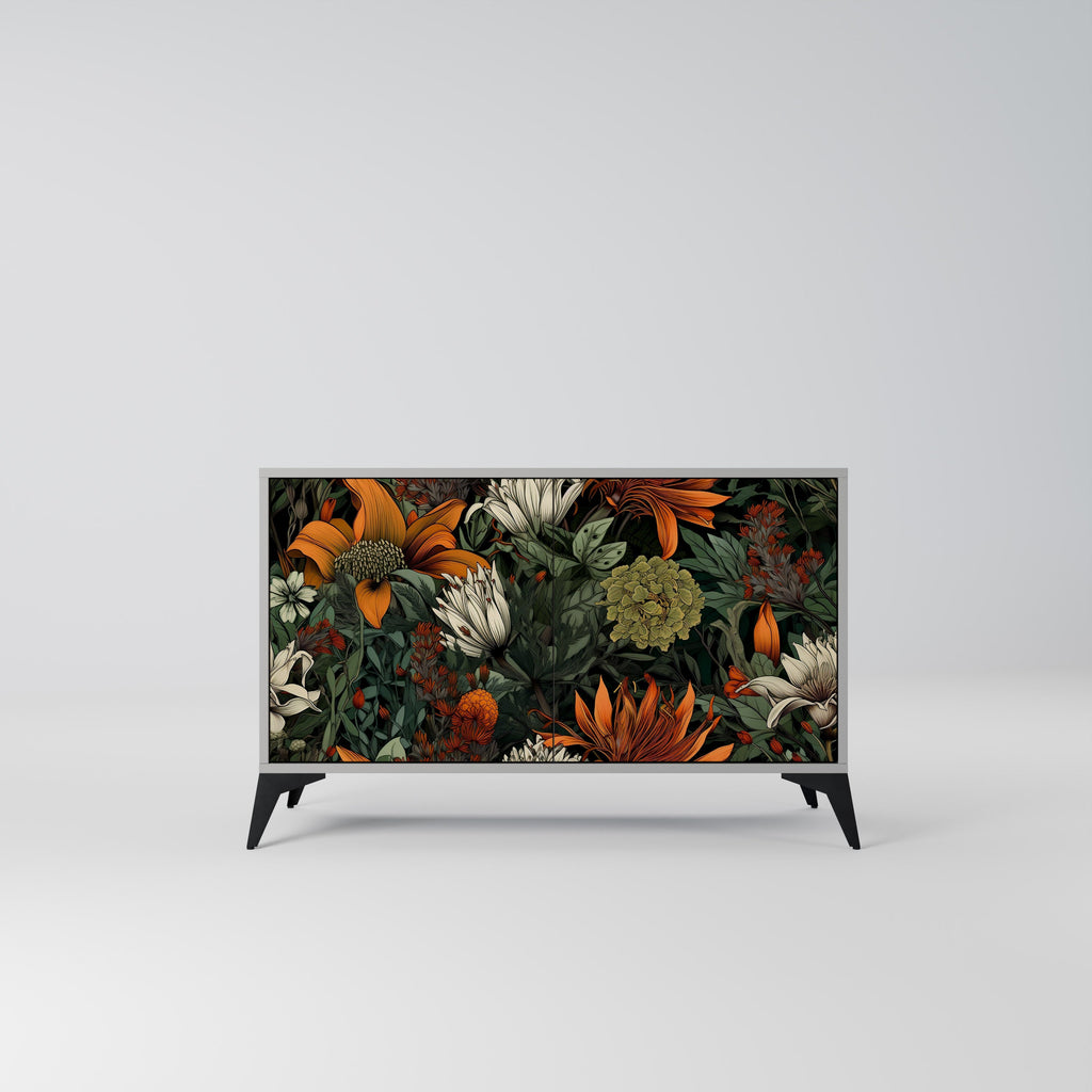 Buffet 2 portes MIDNIGHT SPROUT en finition grise