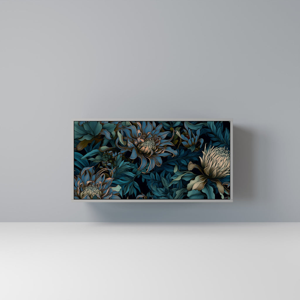 Buffet 2 portes TWILIGHT BLOOM finition grise